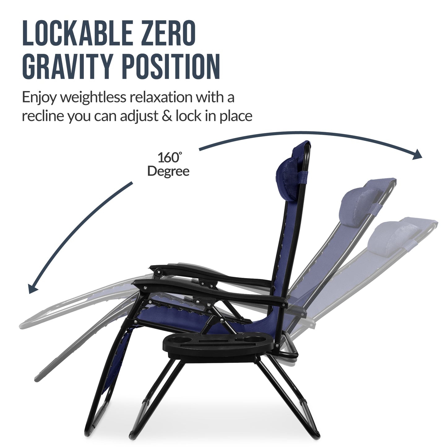 Set of 2 Extra Wide Adjustable Zero Gravity Patio Chair Recliners