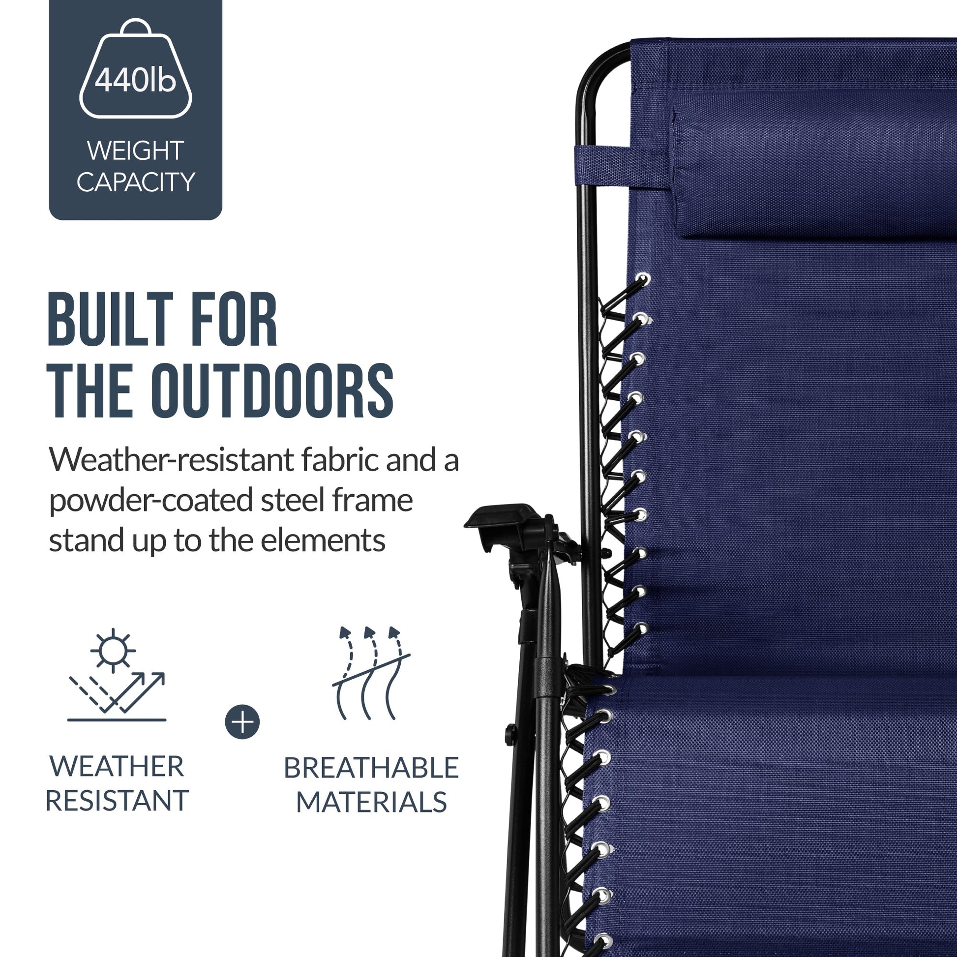 Set of 2 Extra Wide Adjustable Zero Gravity Patio Chair Recliners