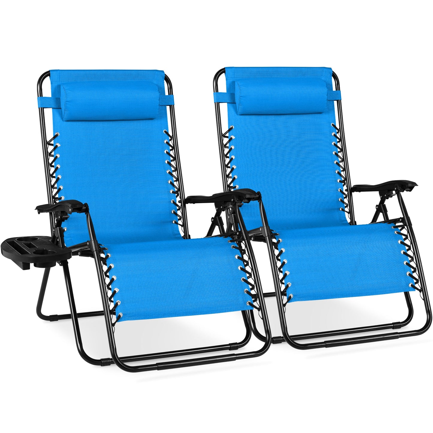 Set of 2 Extra Wide Adjustable Zero Gravity Patio Chair Recliners