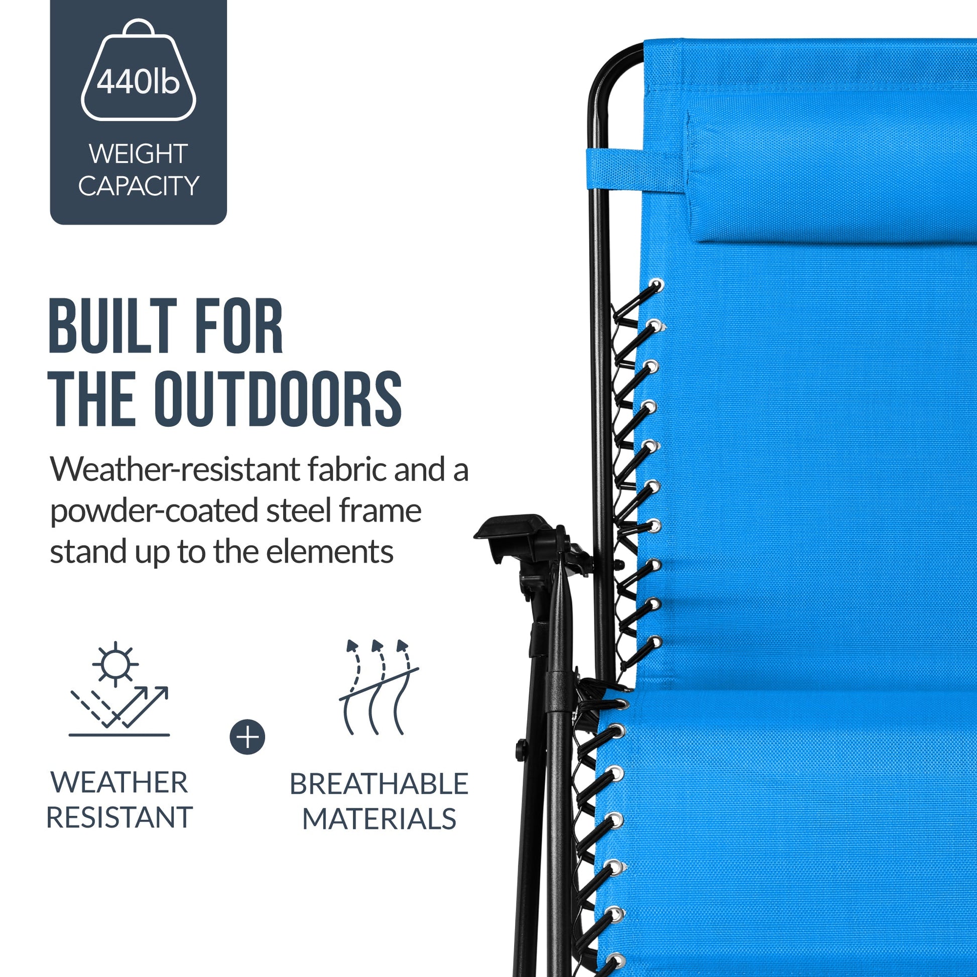 Set of 2 Extra Wide Adjustable Zero Gravity Patio Chair Recliners