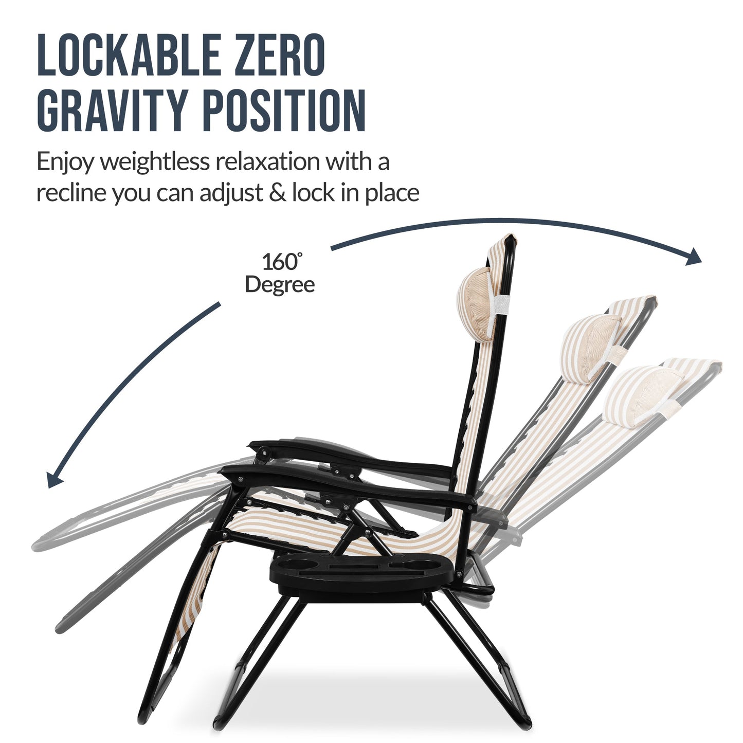 Set of 2 Extra Wide Adjustable Zero Gravity Patio Chair Recliners