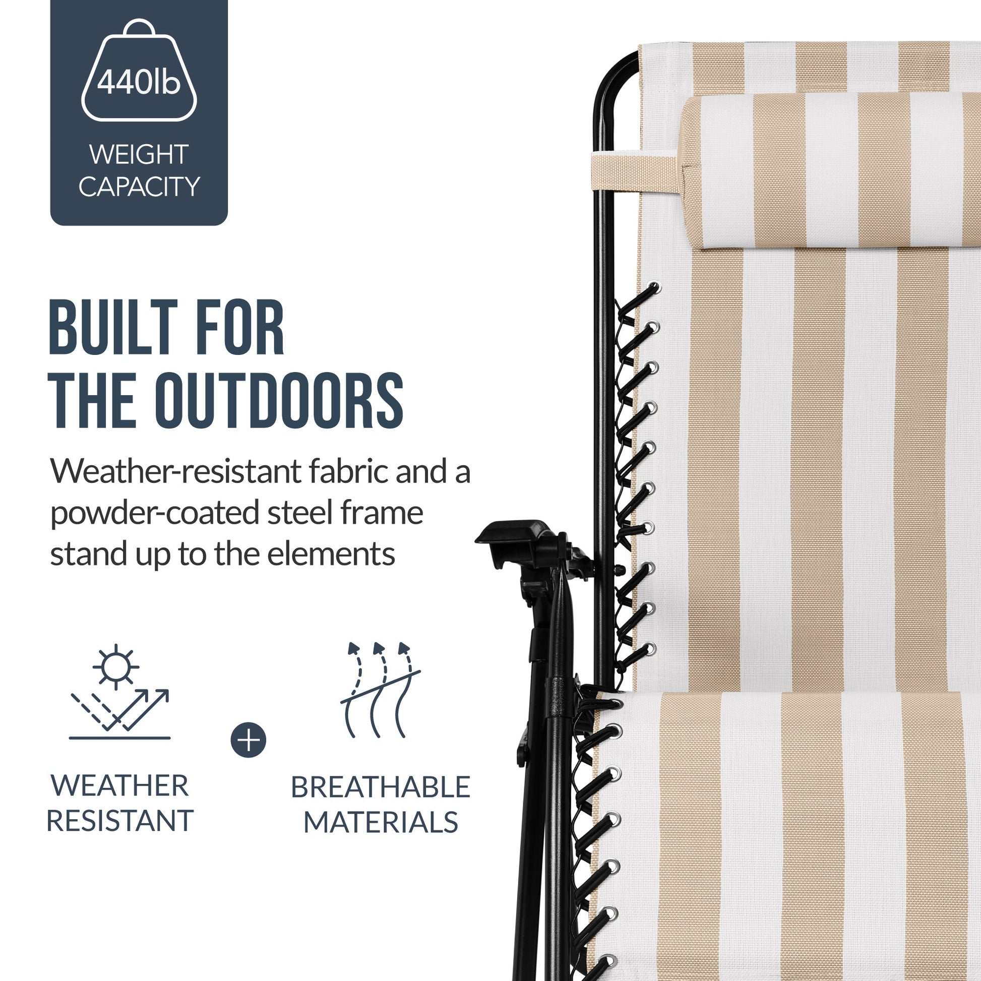 Set of 2 Extra Wide Adjustable Zero Gravity Patio Chair Recliners