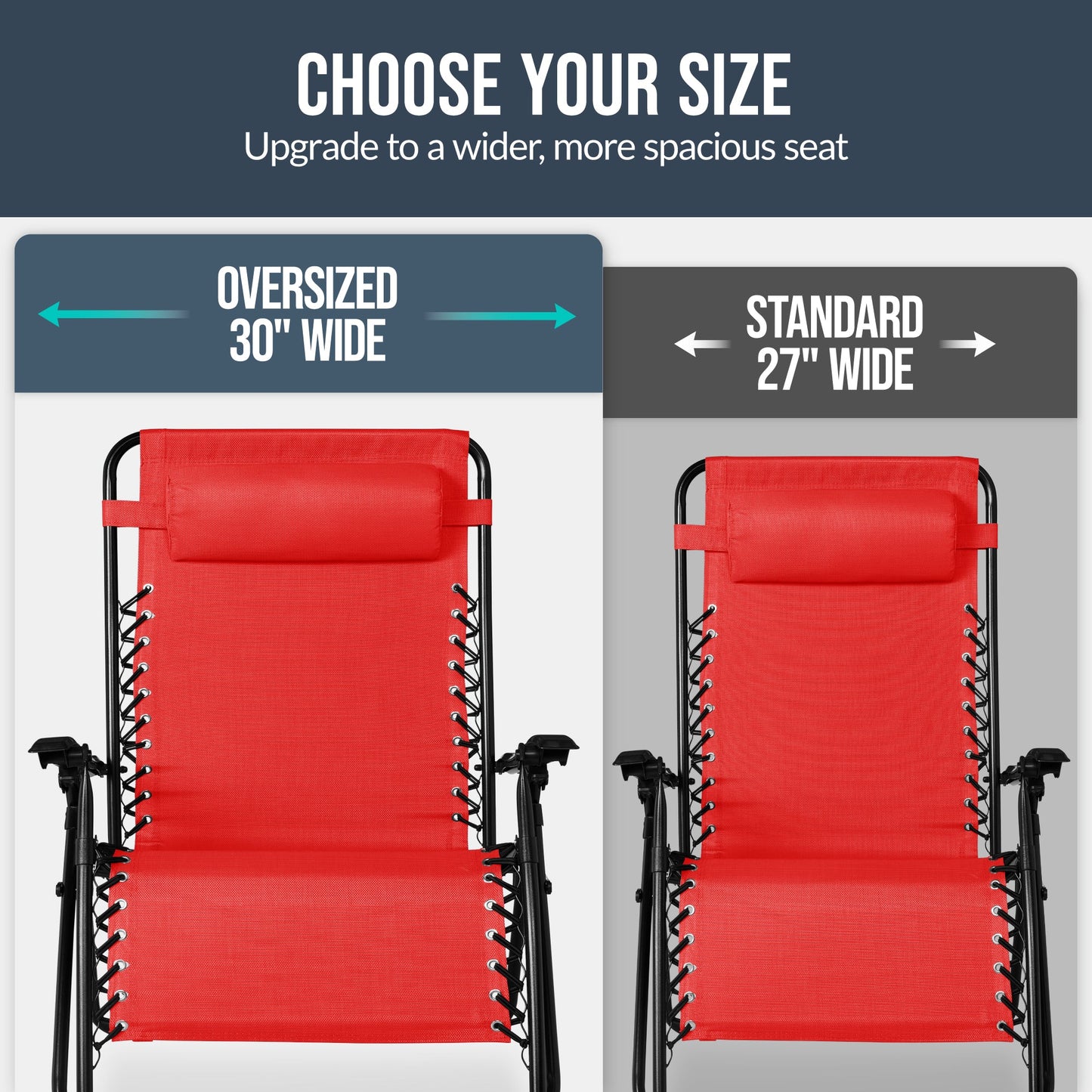 Set of 2 Extra Wide Adjustable Zero Gravity Patio Chair Recliners