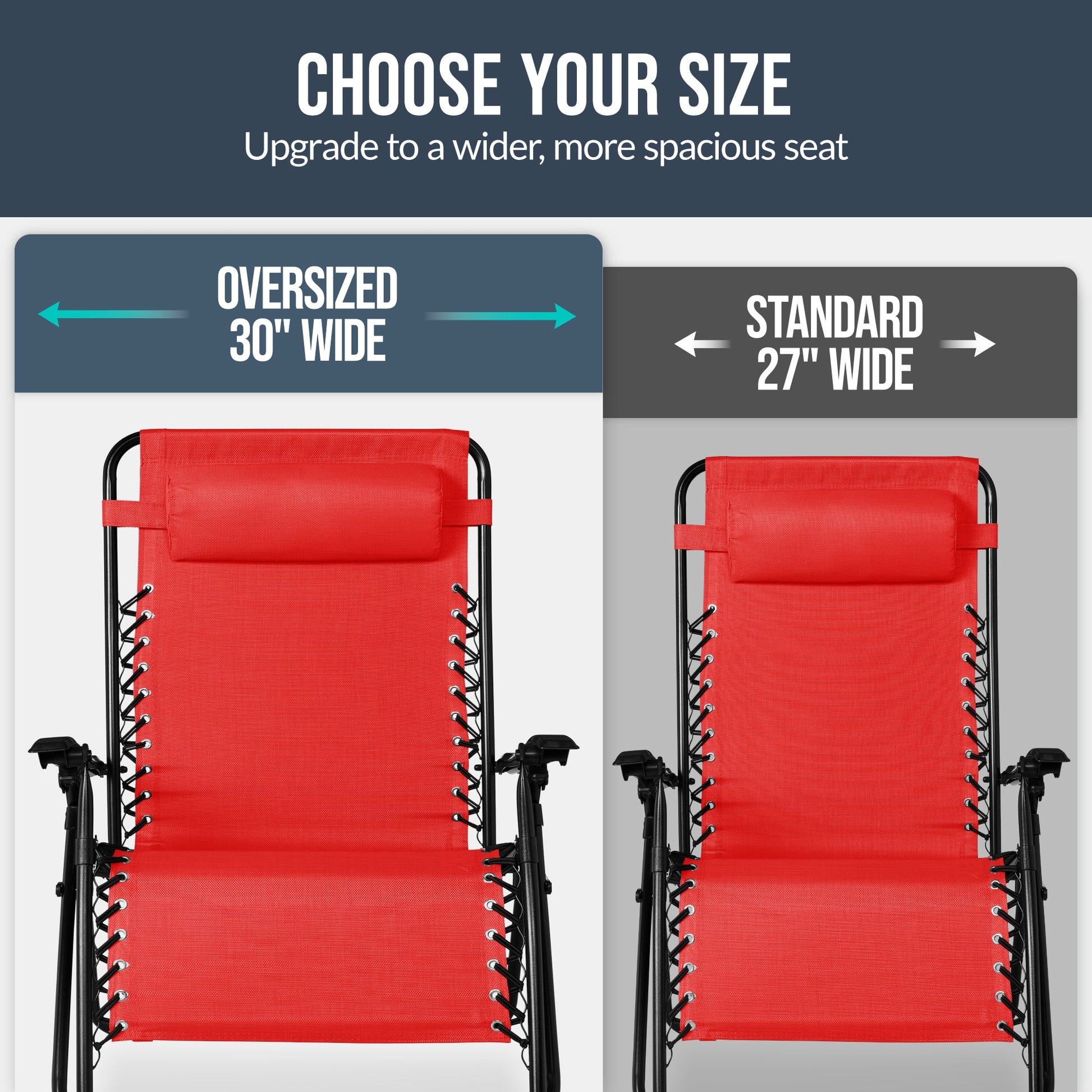 Set of 2 Extra Wide Adjustable Zero Gravity Patio Chair Recliners