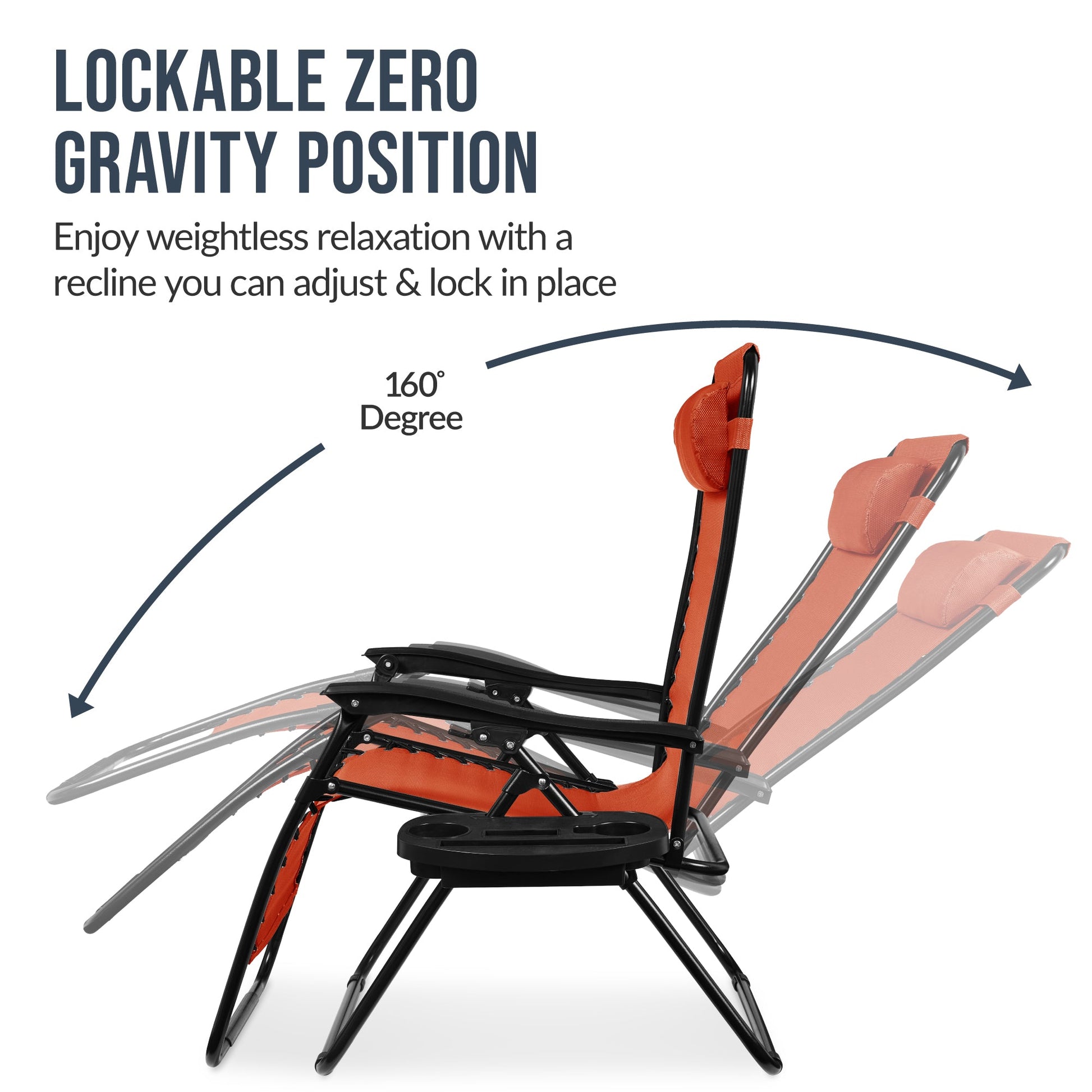 Set of 2 Extra Wide Adjustable Zero Gravity Patio Chair Recliners
