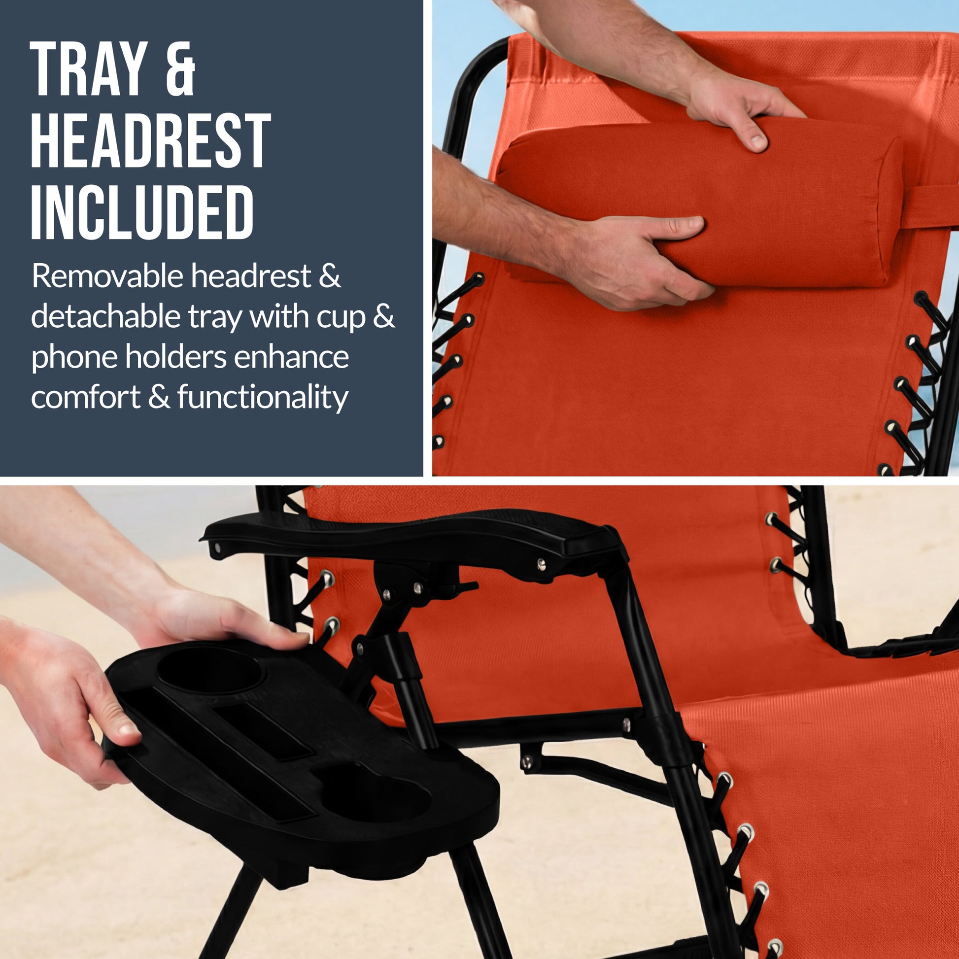 Set of 2 Extra Wide Adjustable Zero Gravity Patio Chair Recliners