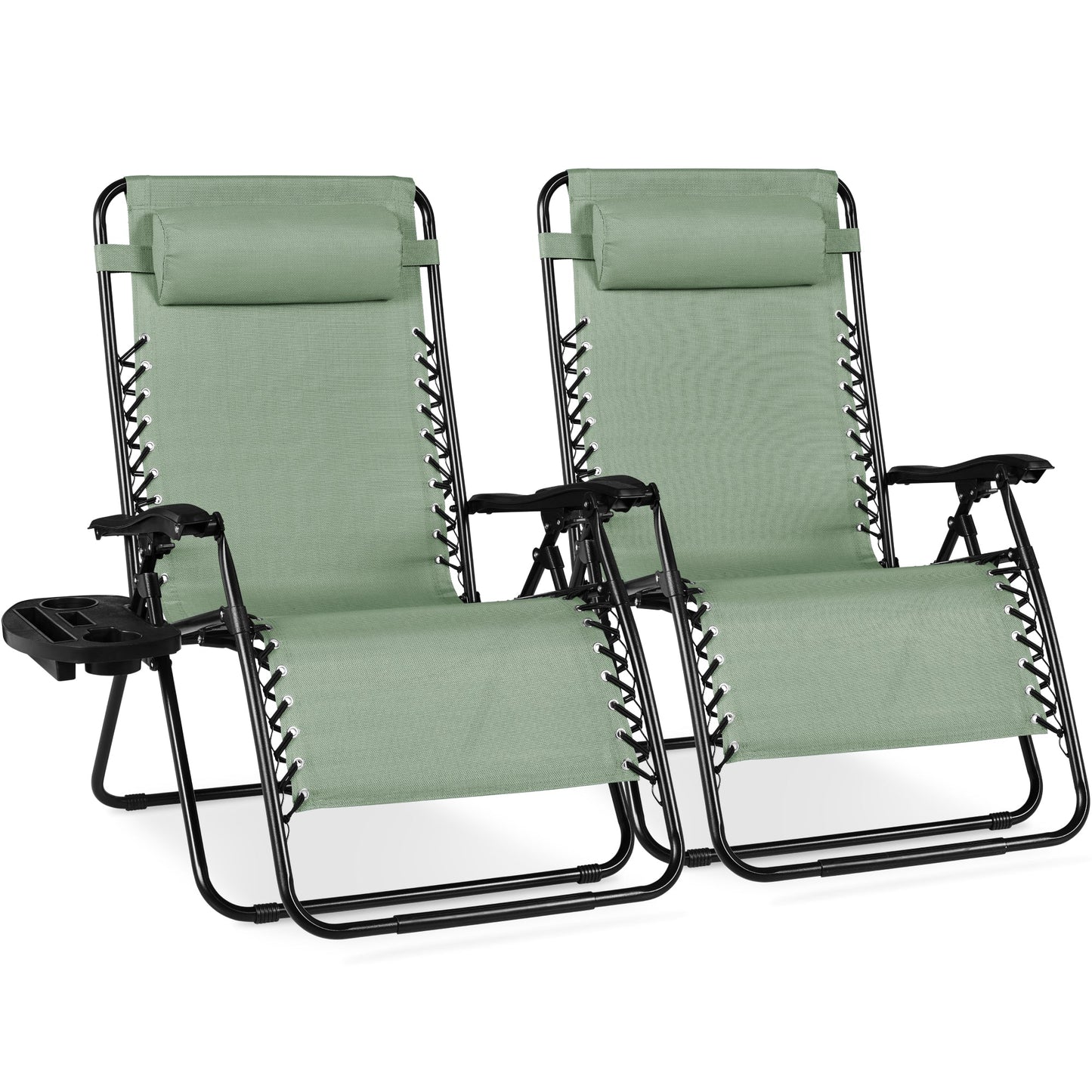 Set of 2 Extra Wide Adjustable Zero Gravity Patio Chair Recliners