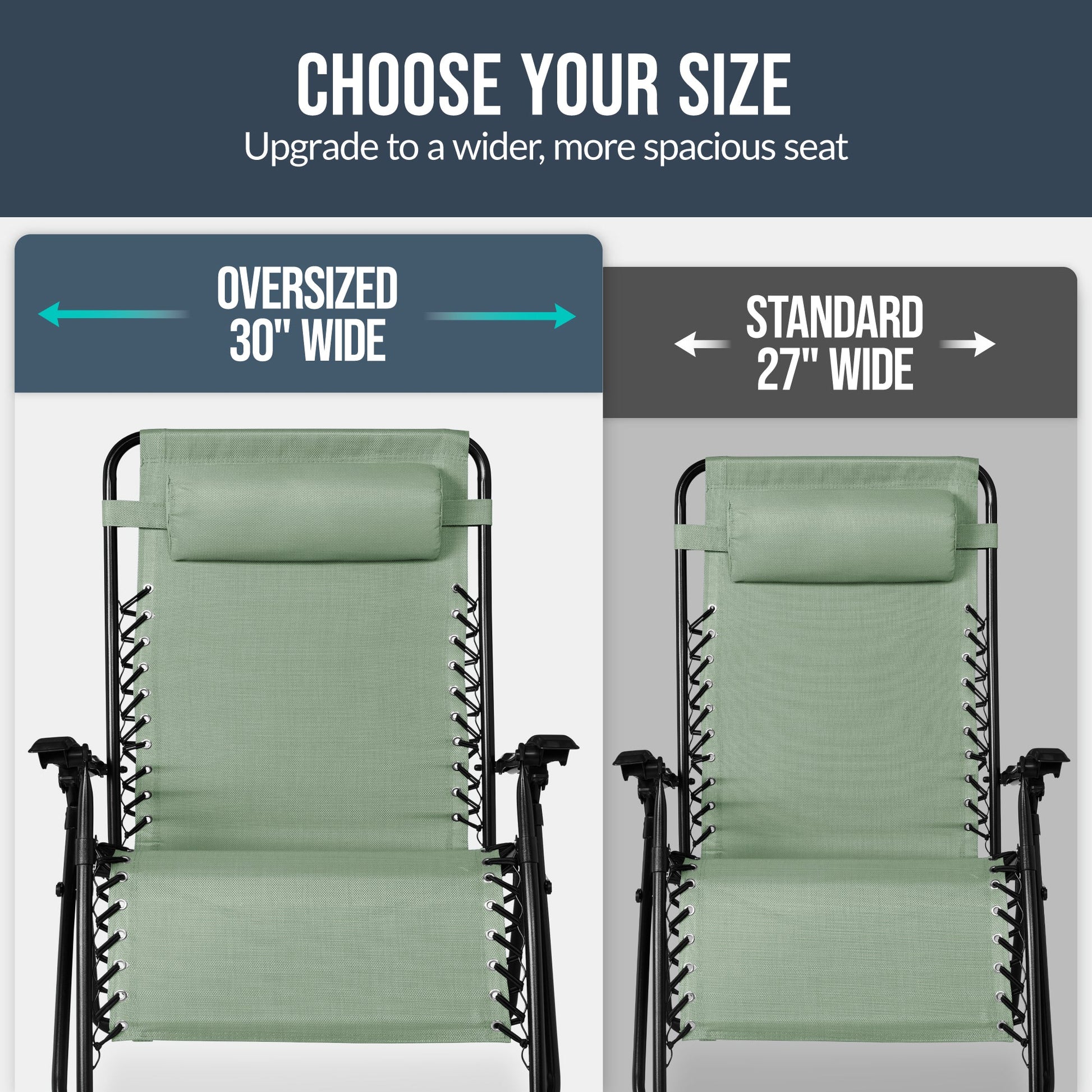 Set of 2 Extra Wide Adjustable Zero Gravity Patio Chair Recliners