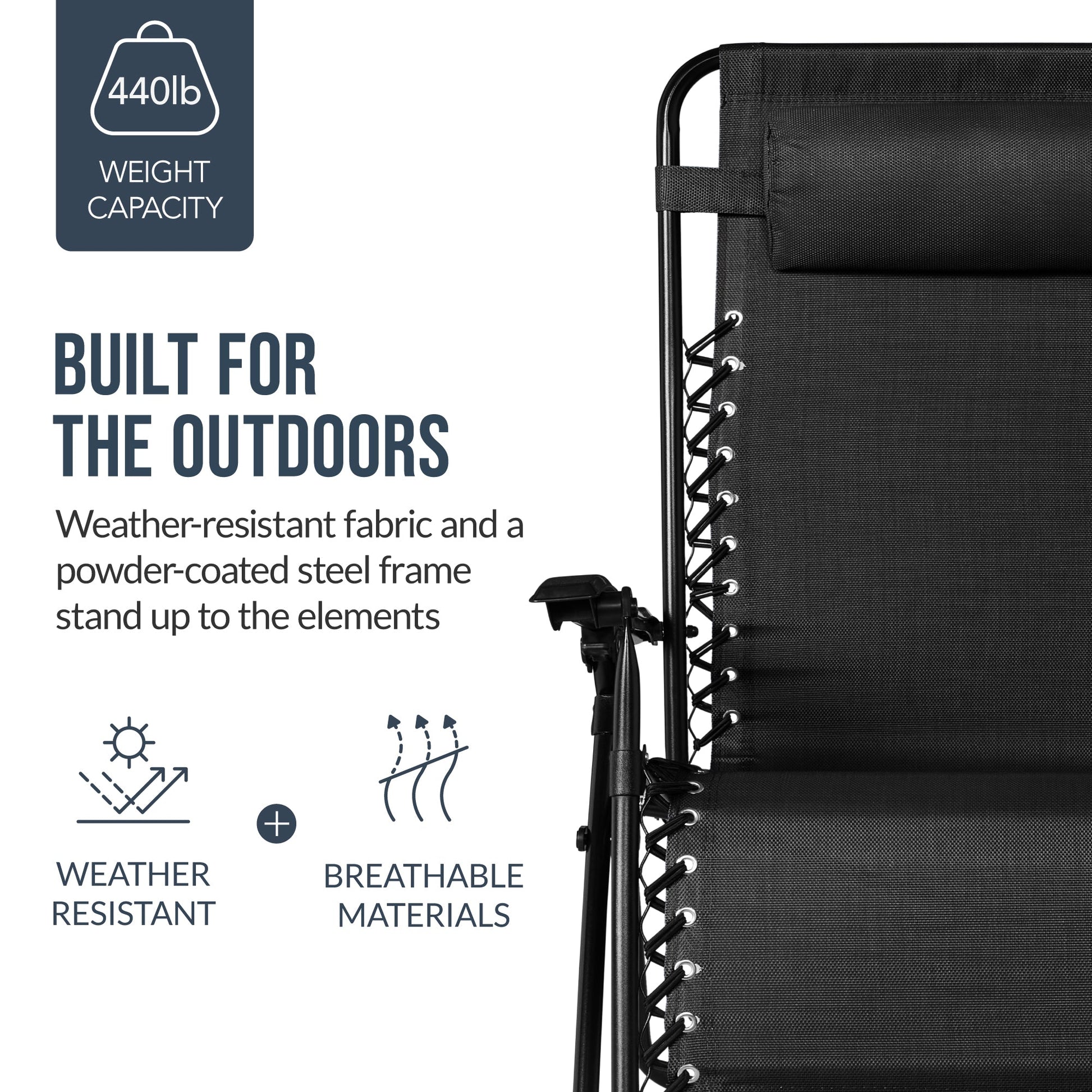 Set of 2 Extra Wide Adjustable Zero Gravity Patio Chair Recliners