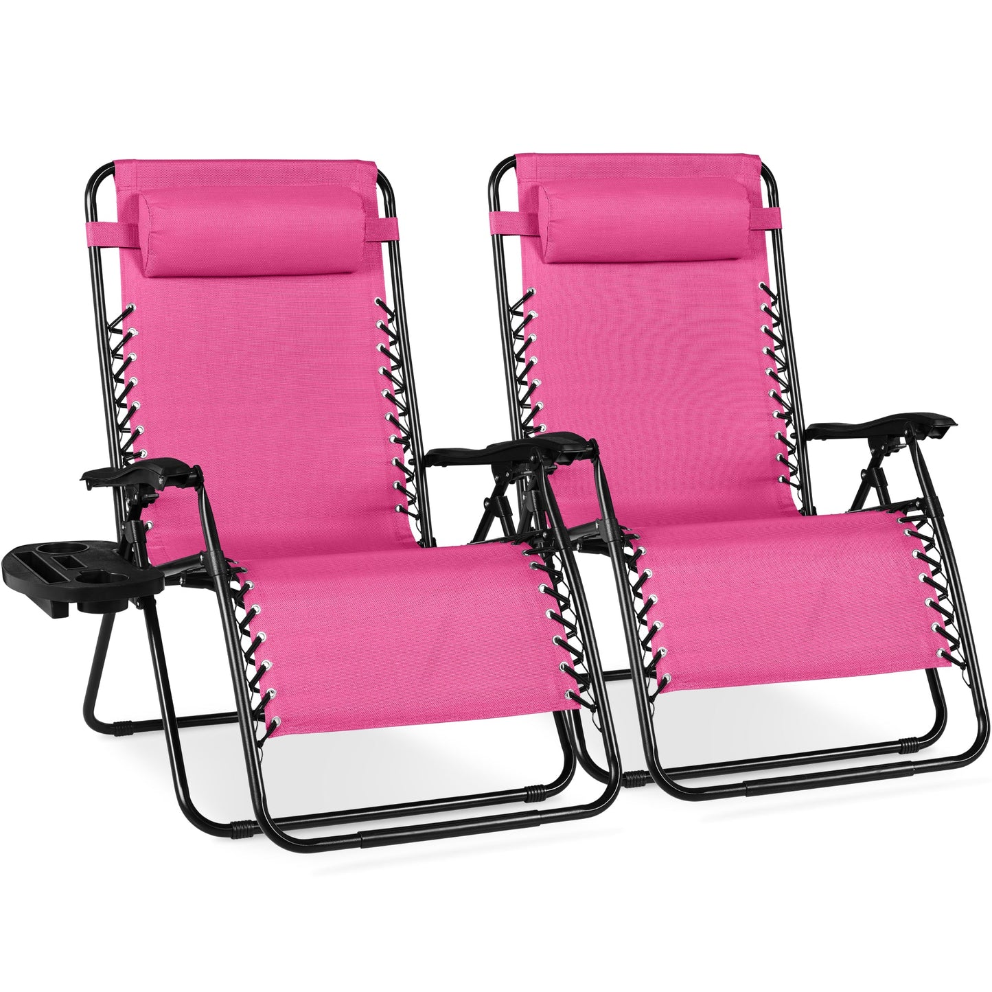 Set of 2 Extra Wide Adjustable Zero Gravity Patio Chair Recliners
