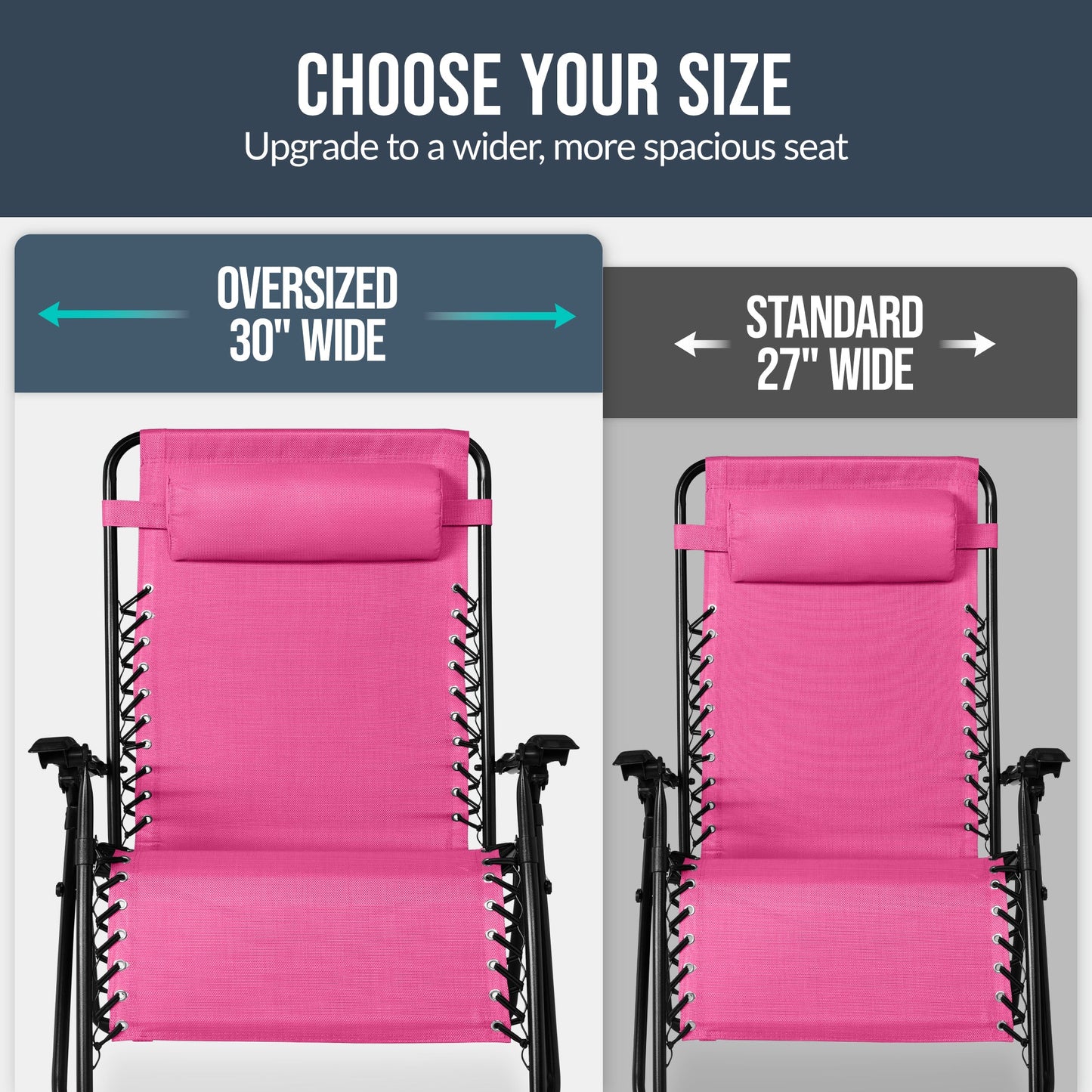 Set of 2 Extra Wide Adjustable Zero Gravity Patio Chair Recliners