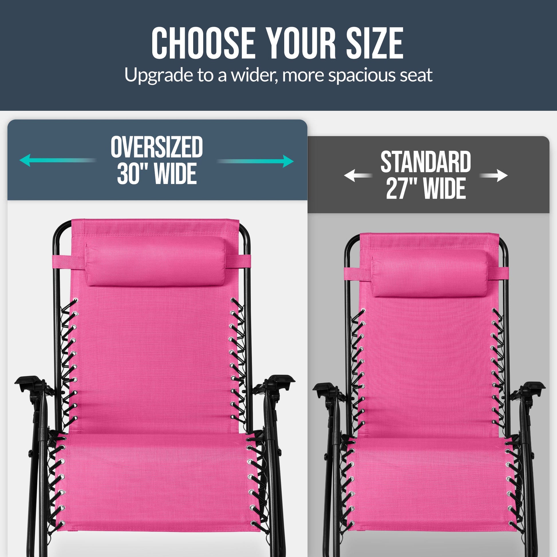 Set of 2 Extra Wide Adjustable Zero Gravity Patio Chair Recliners