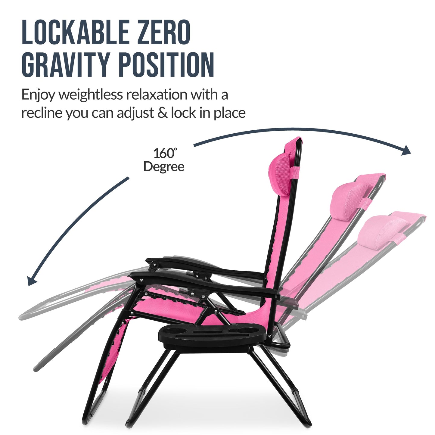 Set of 2 Extra Wide Adjustable Zero Gravity Patio Chair Recliners