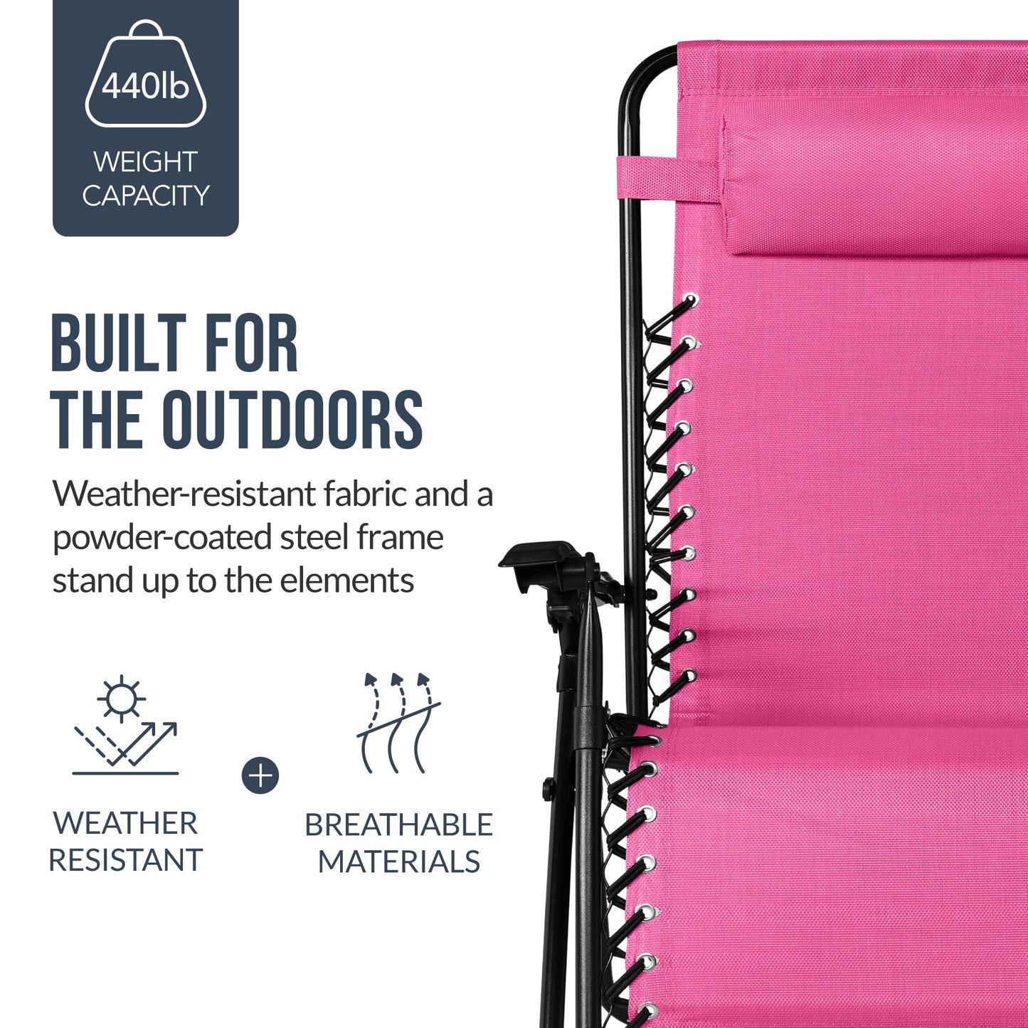 Set of 2 Extra Wide Adjustable Zero Gravity Patio Chair Recliners