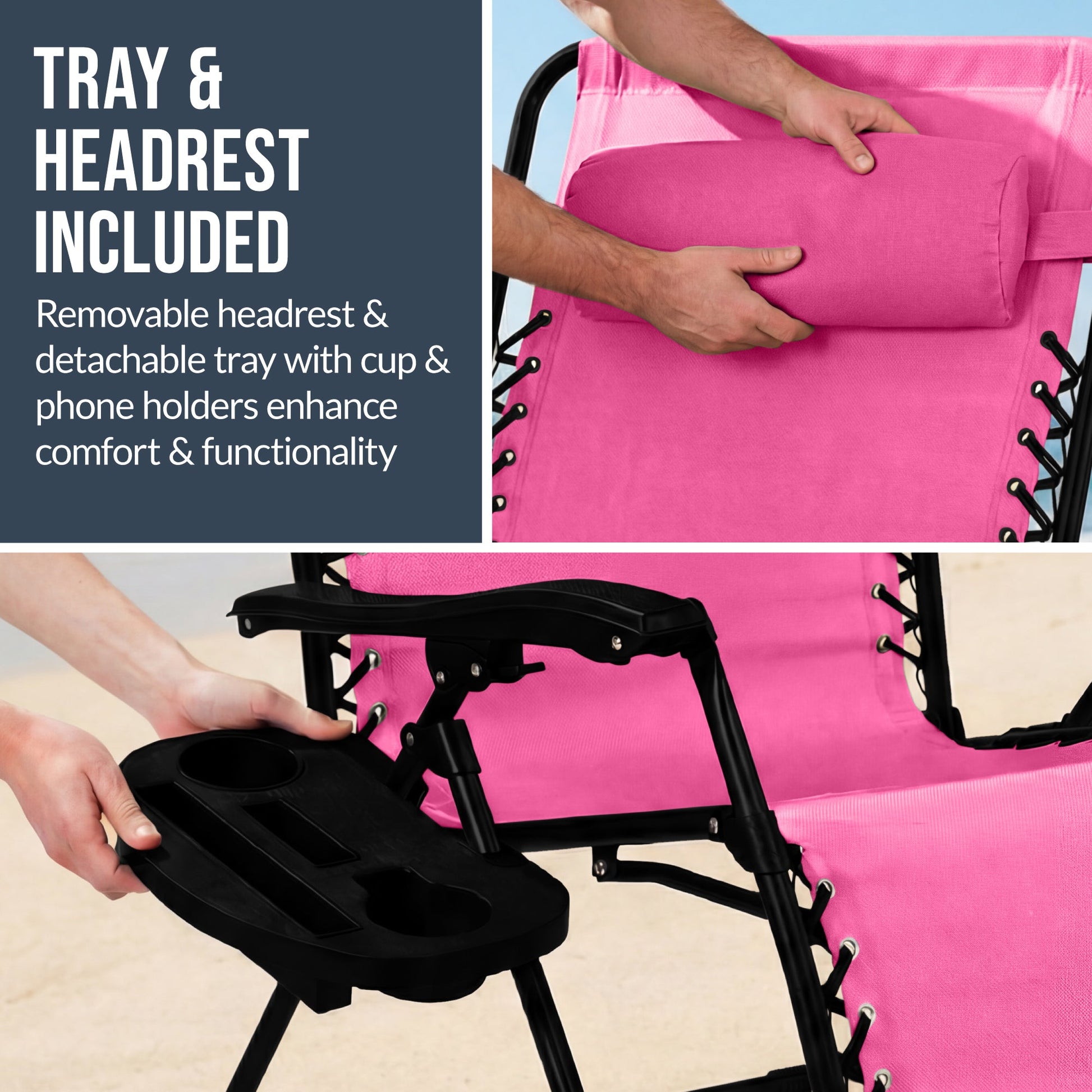 Set of 2 Extra Wide Adjustable Zero Gravity Patio Chair Recliners