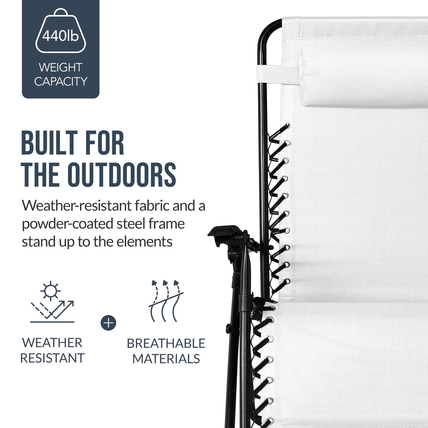 Set of 2 Extra Wide Adjustable Zero Gravity Patio Chair Recliners