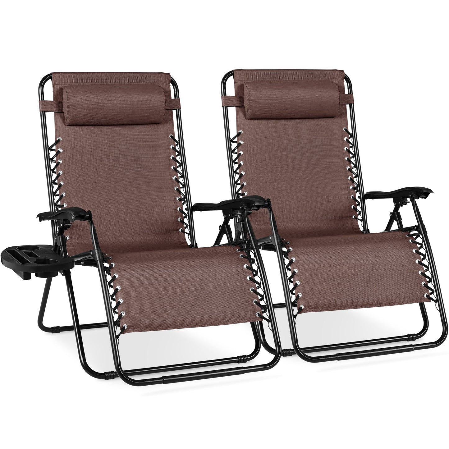 Set of 2 Extra Wide Adjustable Zero Gravity Patio Chair Recliners