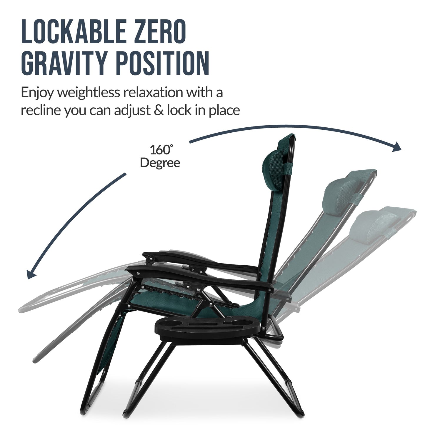 Set of 2 Extra Wide Adjustable Zero Gravity Patio Chair Recliners