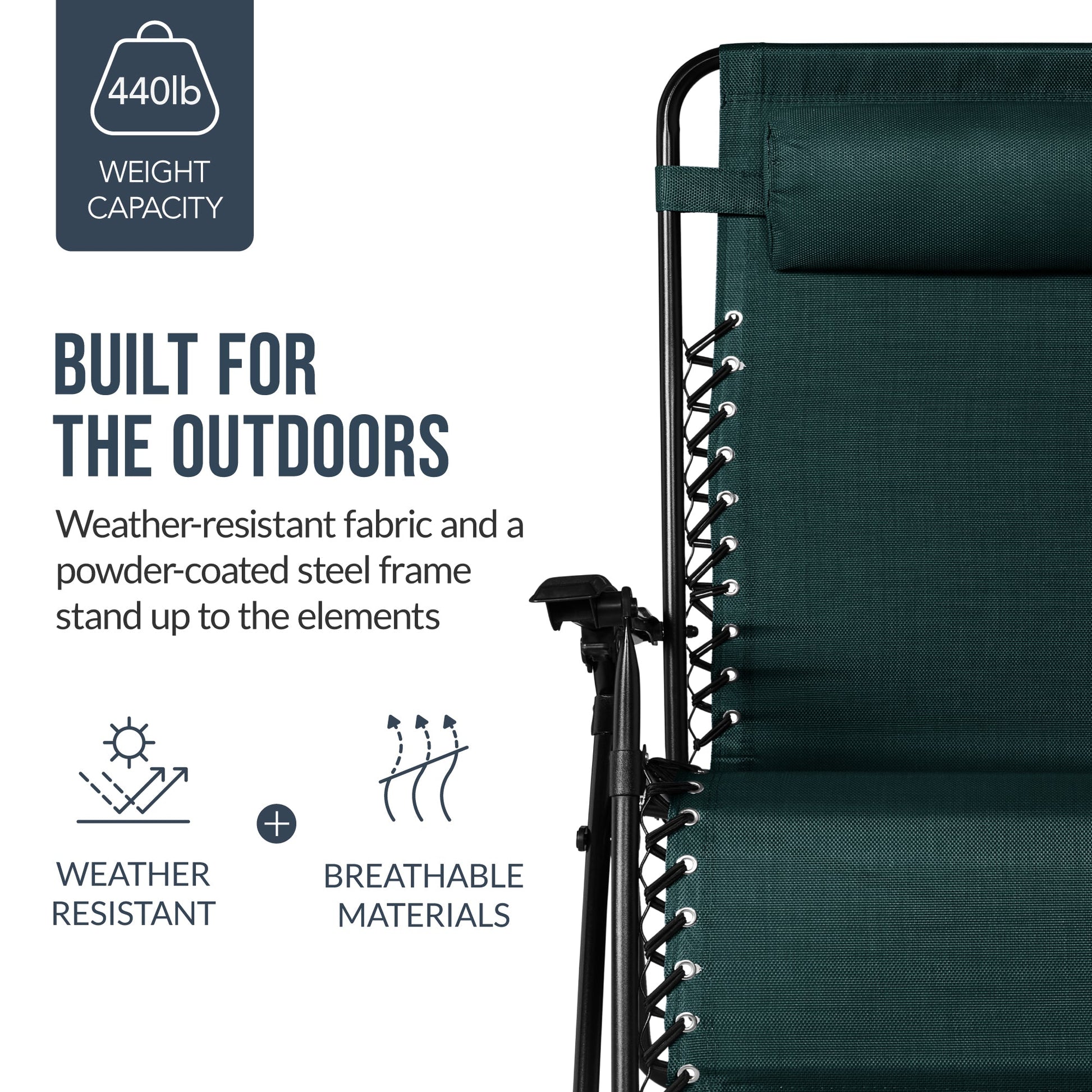 Set of 2 Extra Wide Adjustable Zero Gravity Patio Chair Recliners