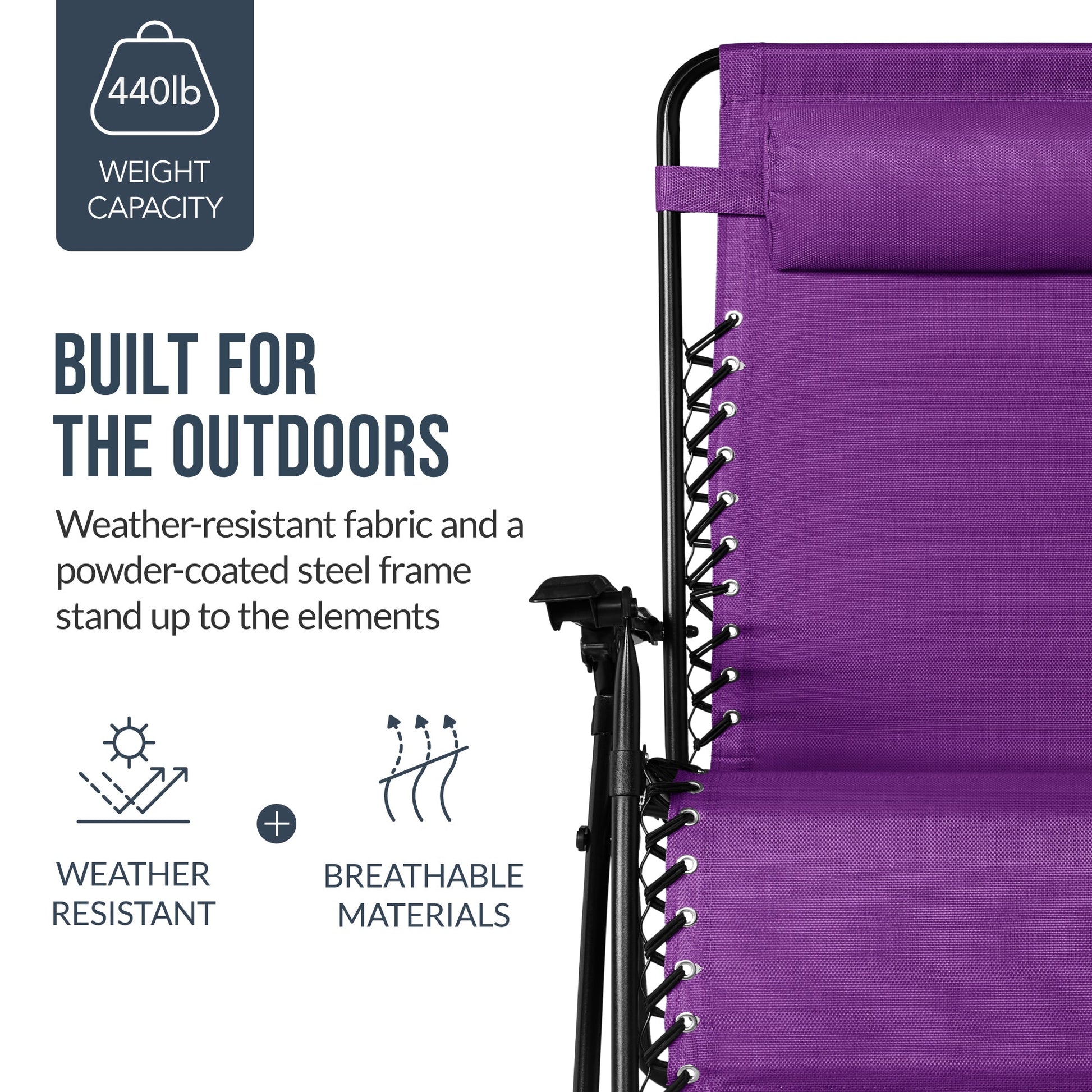 Set of 2 Extra Wide Adjustable Zero Gravity Patio Chair Recliners