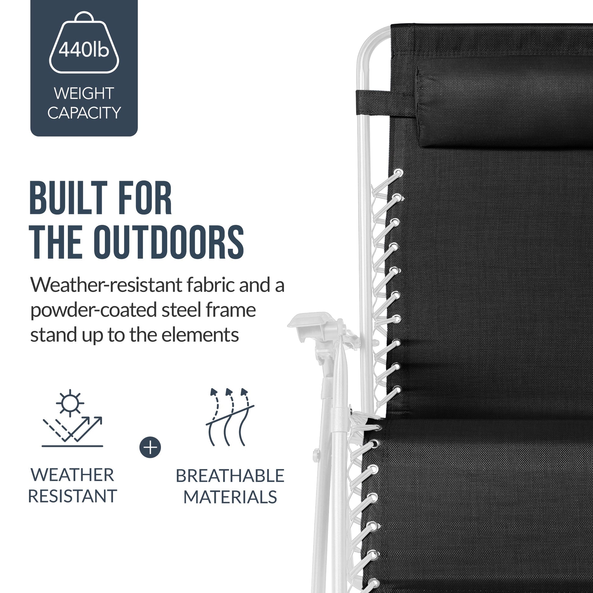 Set of 2 Extra Wide Adjustable Zero Gravity Patio Chair Recliners