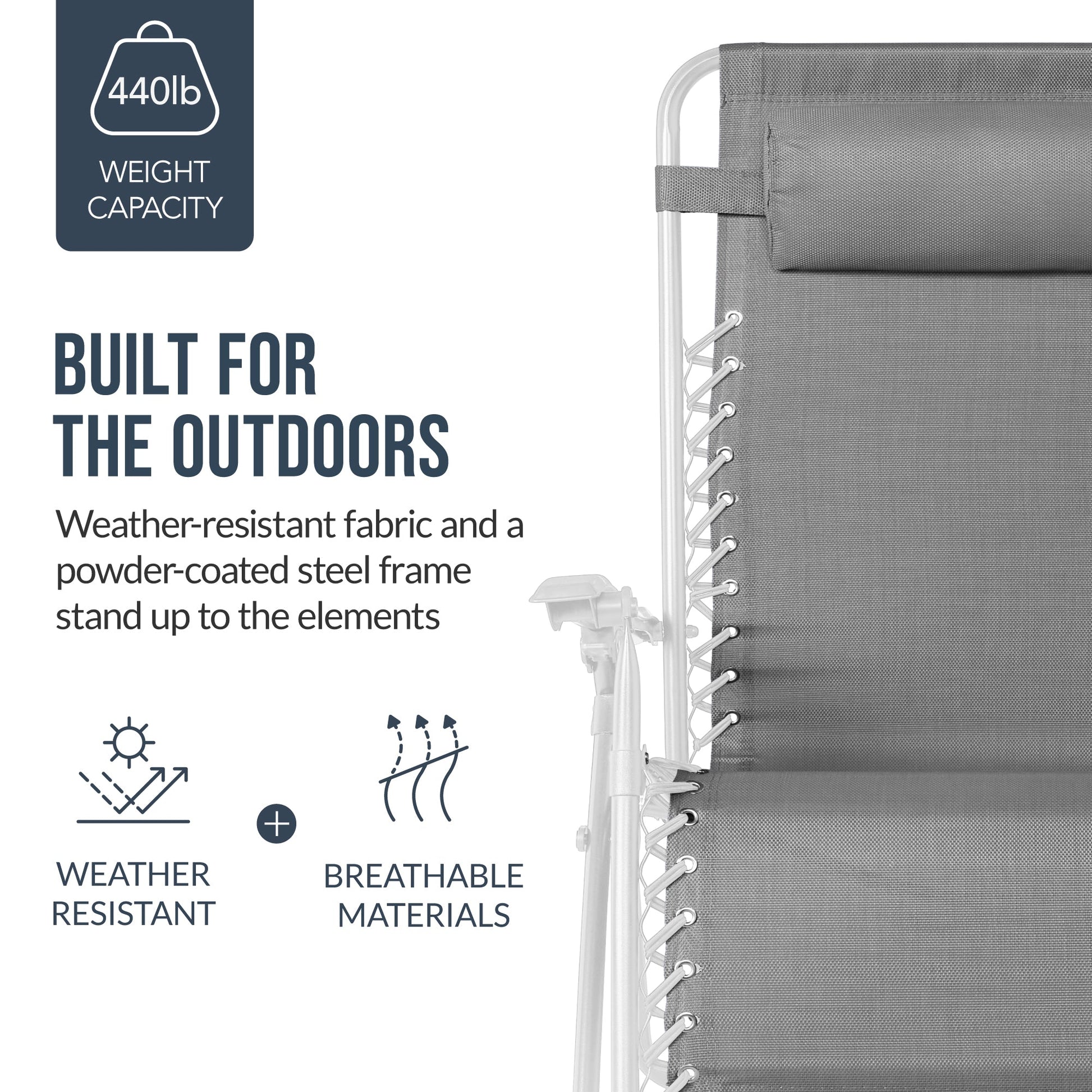 Set of 2 Extra Wide Adjustable Zero Gravity Patio Chair Recliners