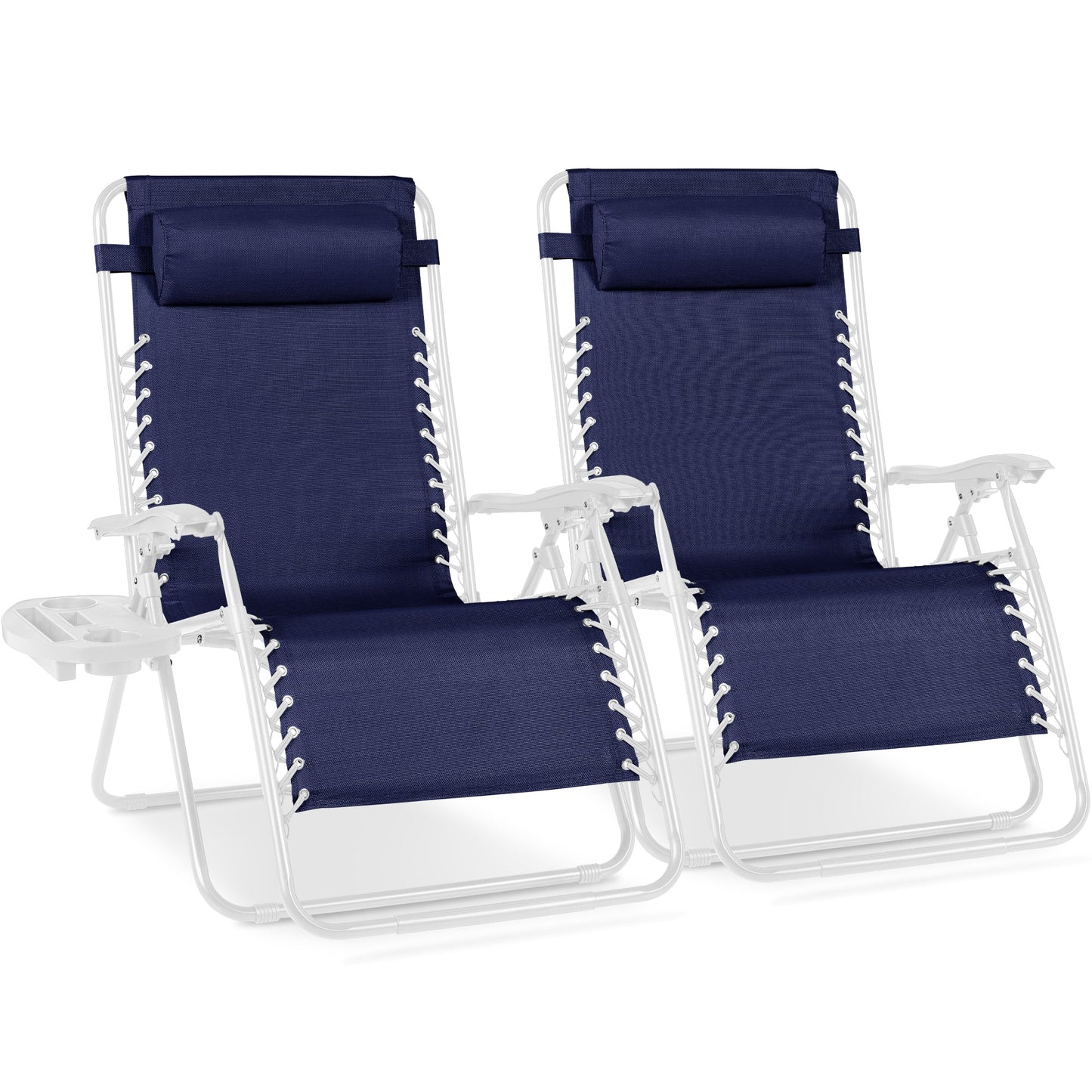 Set of 2 Extra Wide Adjustable Zero Gravity Patio Chair Recliners