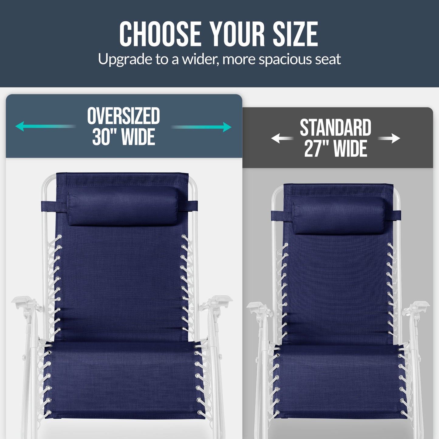 Set of 2 Extra Wide Adjustable Zero Gravity Patio Chair Recliners
