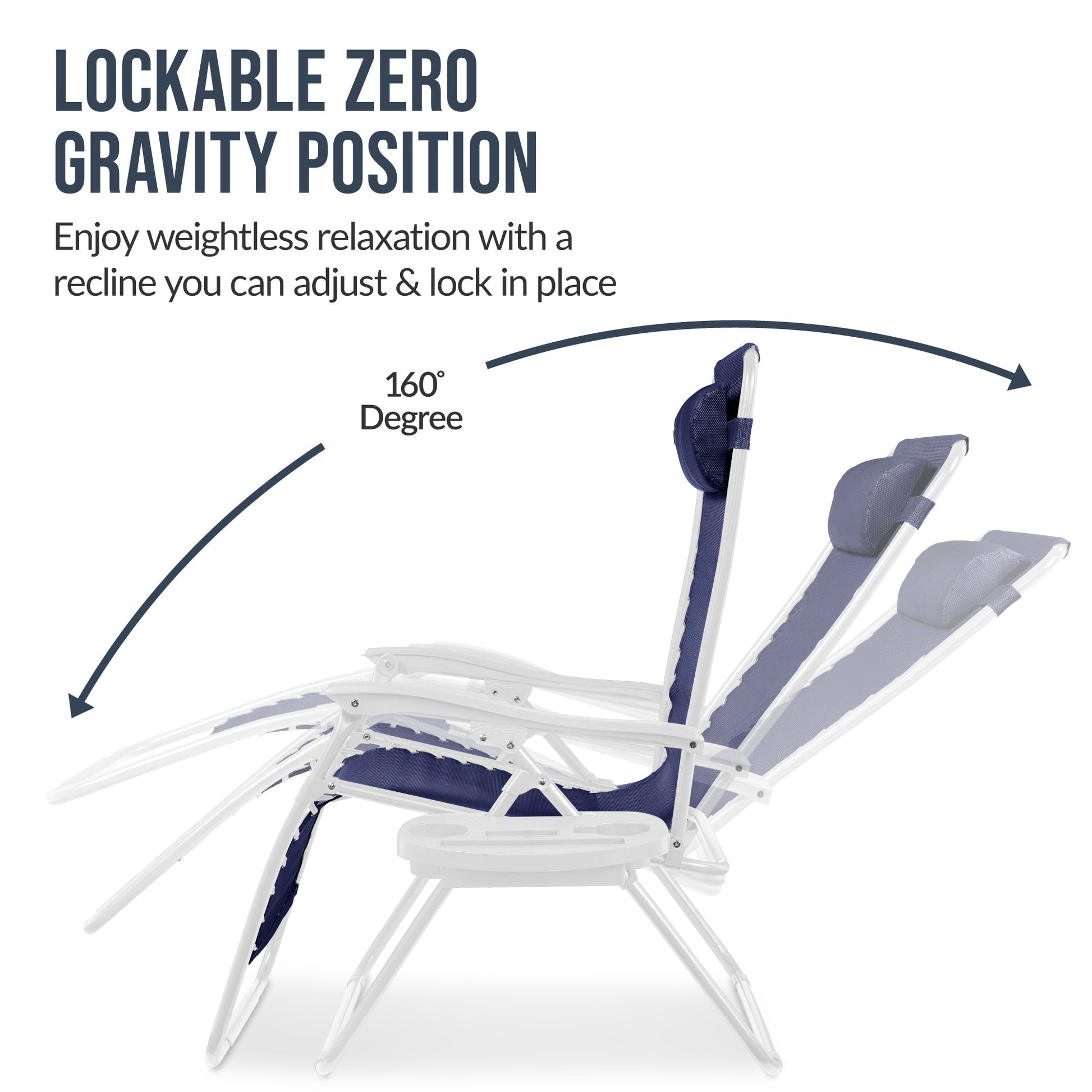 Set of 2 Extra Wide Adjustable Zero Gravity Patio Chair Recliners
