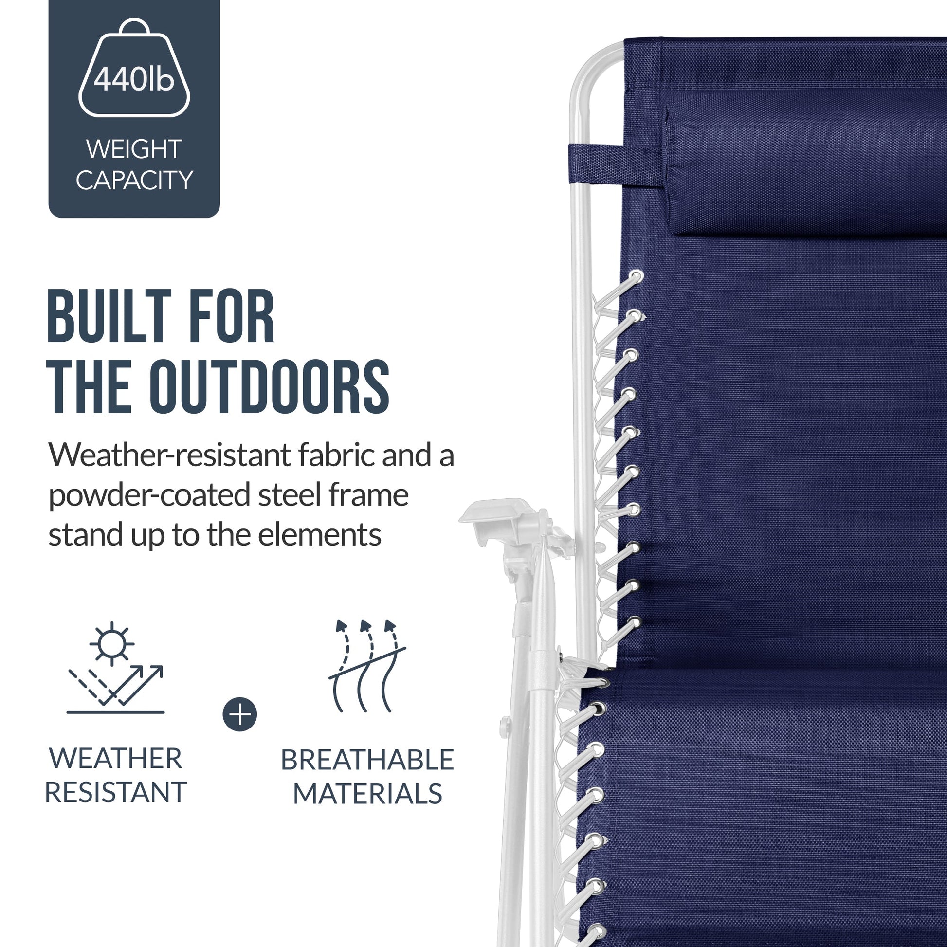 Set of 2 Extra Wide Adjustable Zero Gravity Patio Chair Recliners