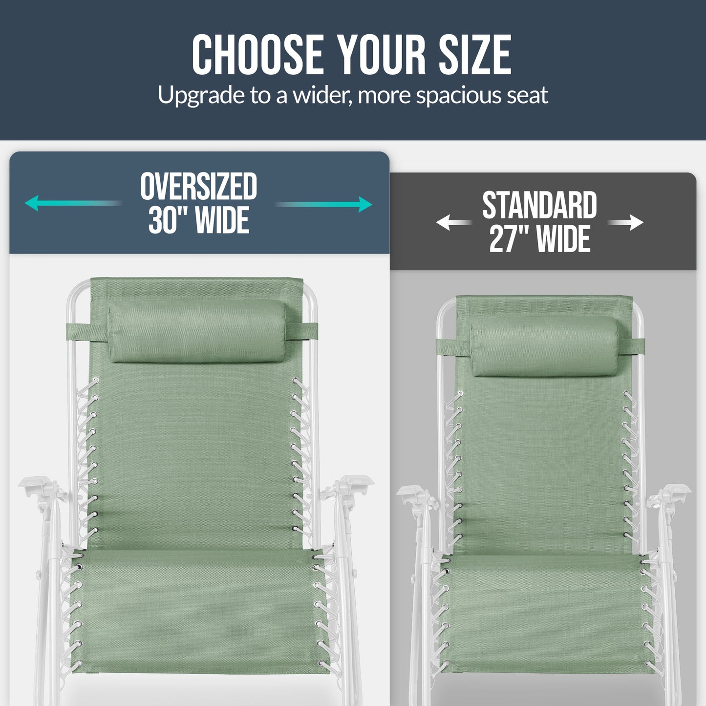 Set of 2 Extra Wide Adjustable Zero Gravity Patio Chair Recliners