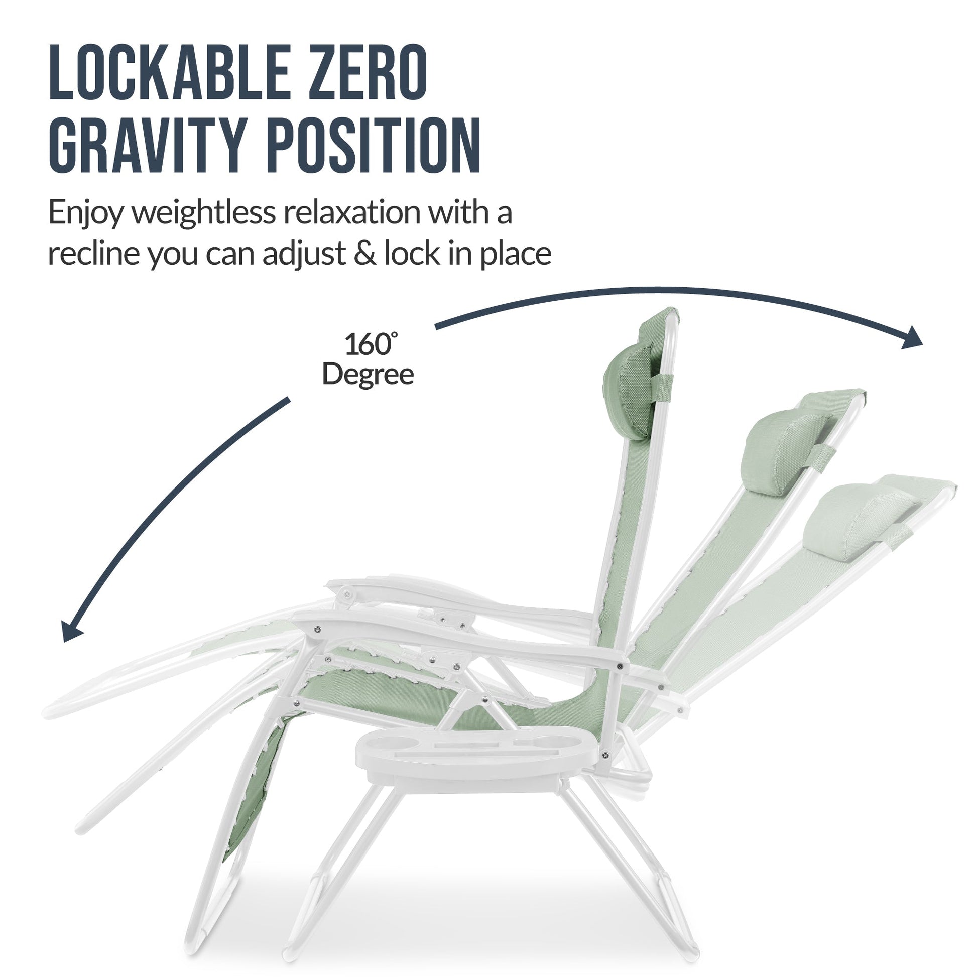 Set of 2 Extra Wide Adjustable Zero Gravity Patio Chair Recliners