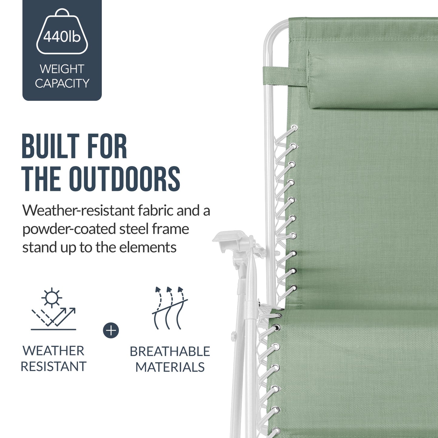 Set of 2 Extra Wide Adjustable Zero Gravity Patio Chair Recliners