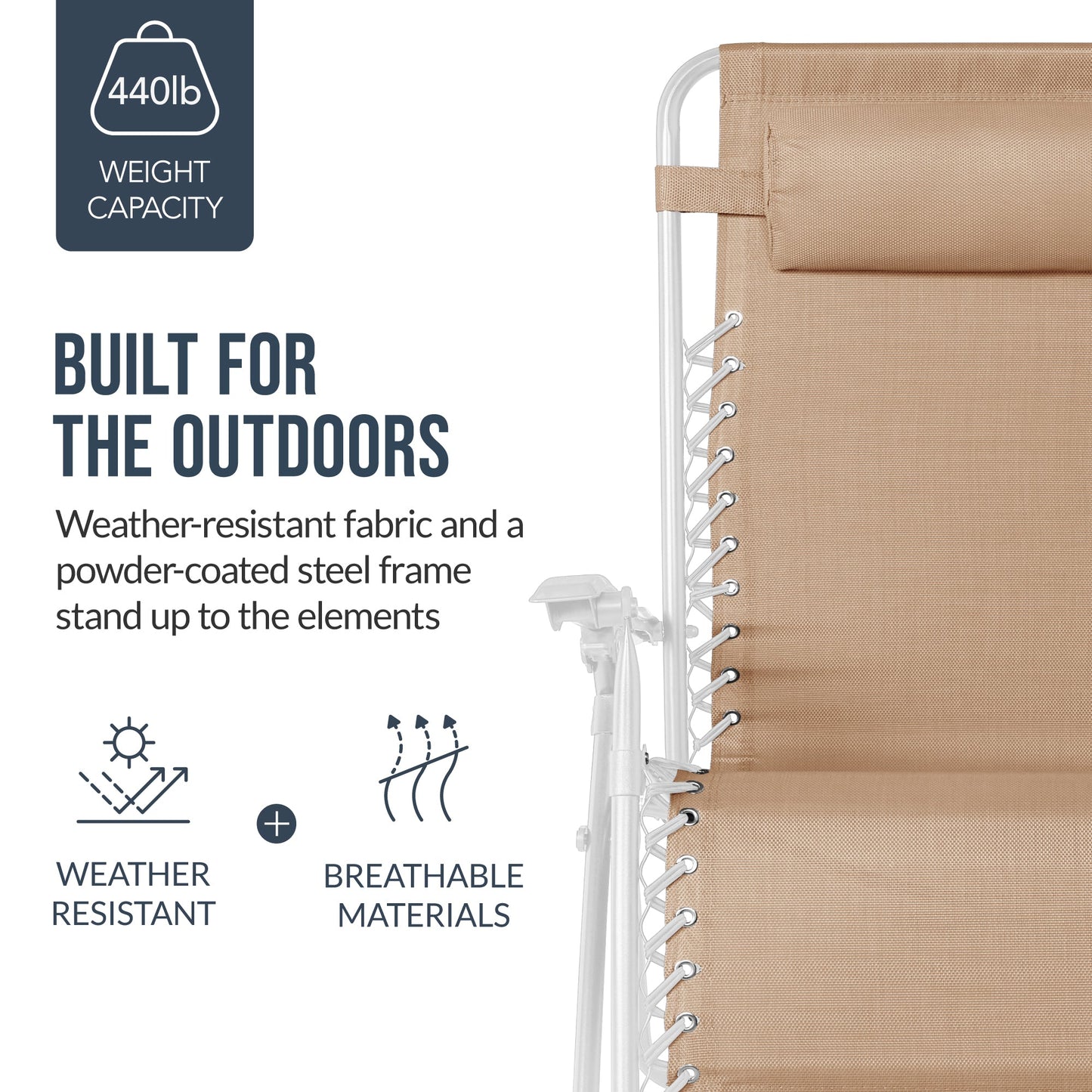 Set of 2 Extra Wide Adjustable Zero Gravity Patio Chair Recliners