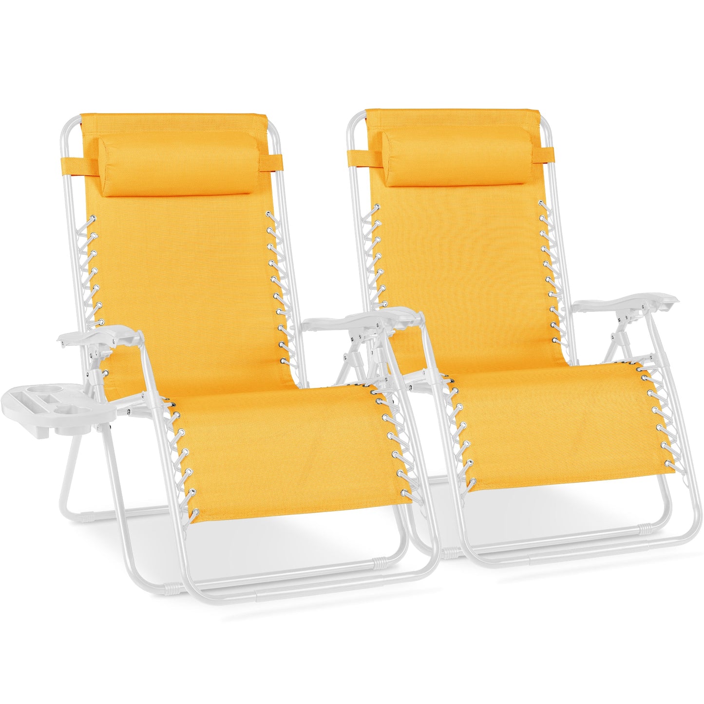 Set of 2 Extra Wide Adjustable Zero Gravity Patio Chair Recliners