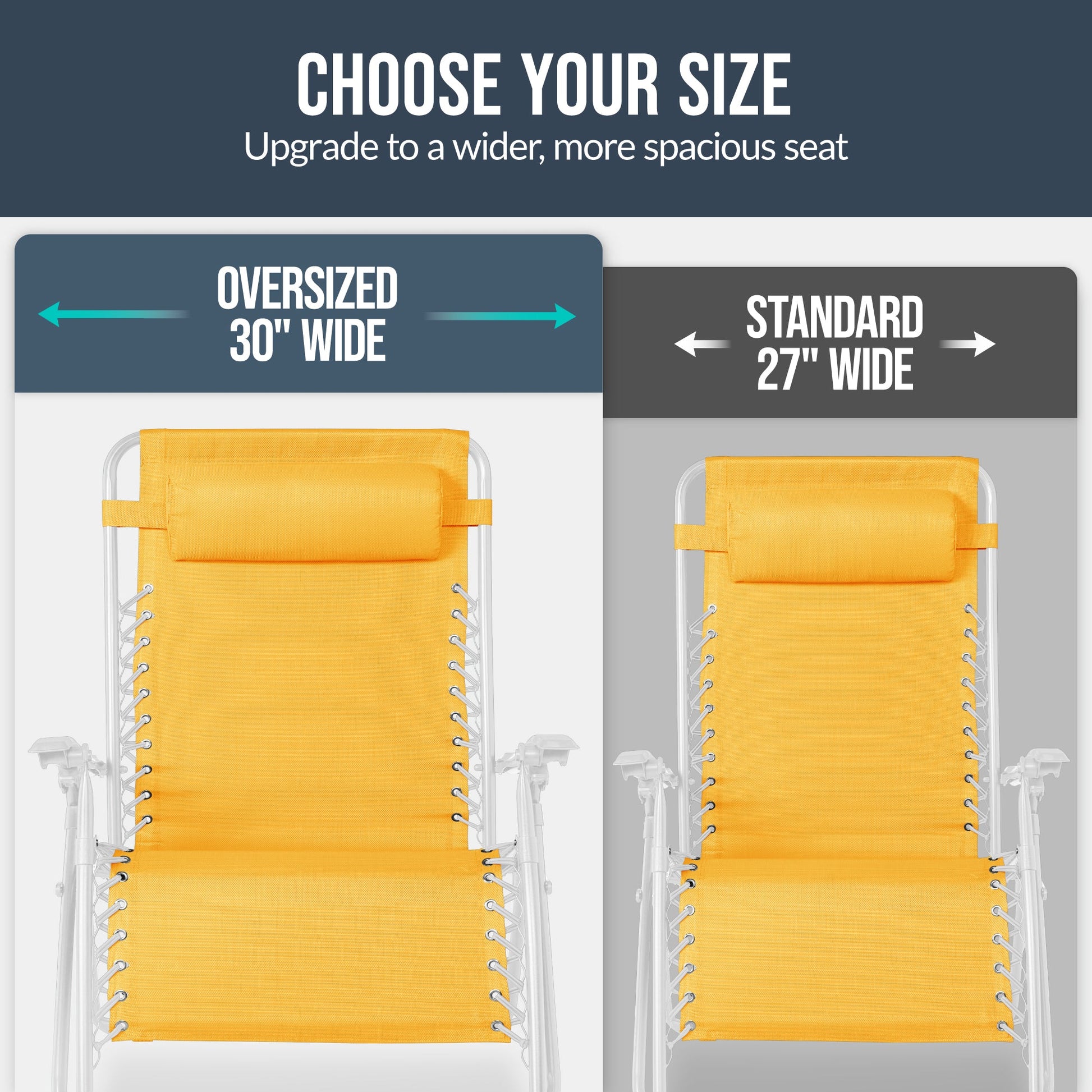 Set of 2 Extra Wide Adjustable Zero Gravity Patio Chair Recliners