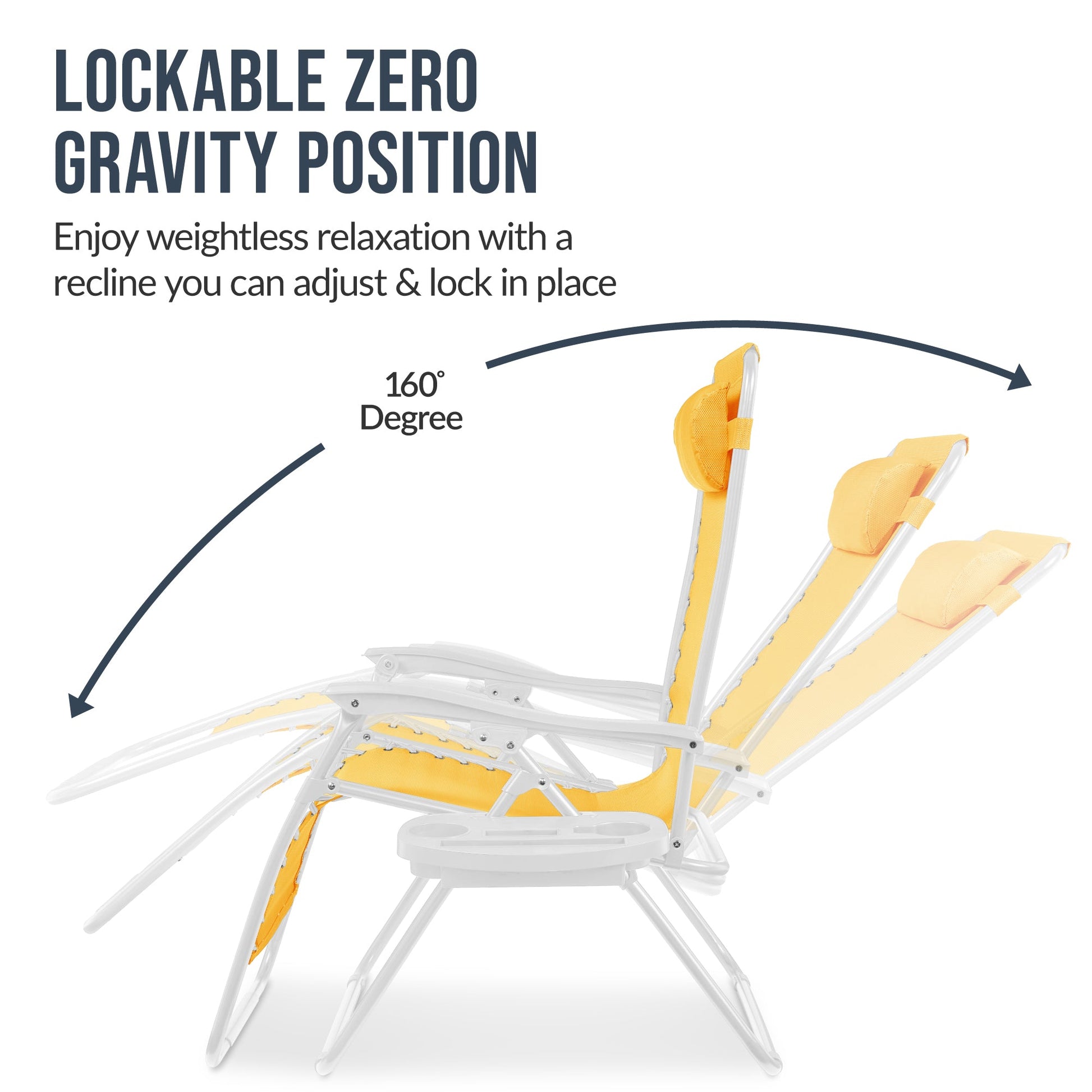 Set of 2 Extra Wide Adjustable Zero Gravity Patio Chair Recliners