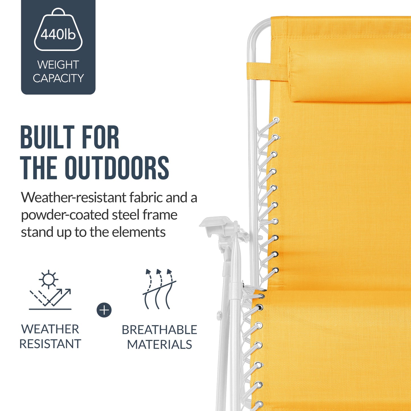 Set of 2 Extra Wide Adjustable Zero Gravity Patio Chair Recliners