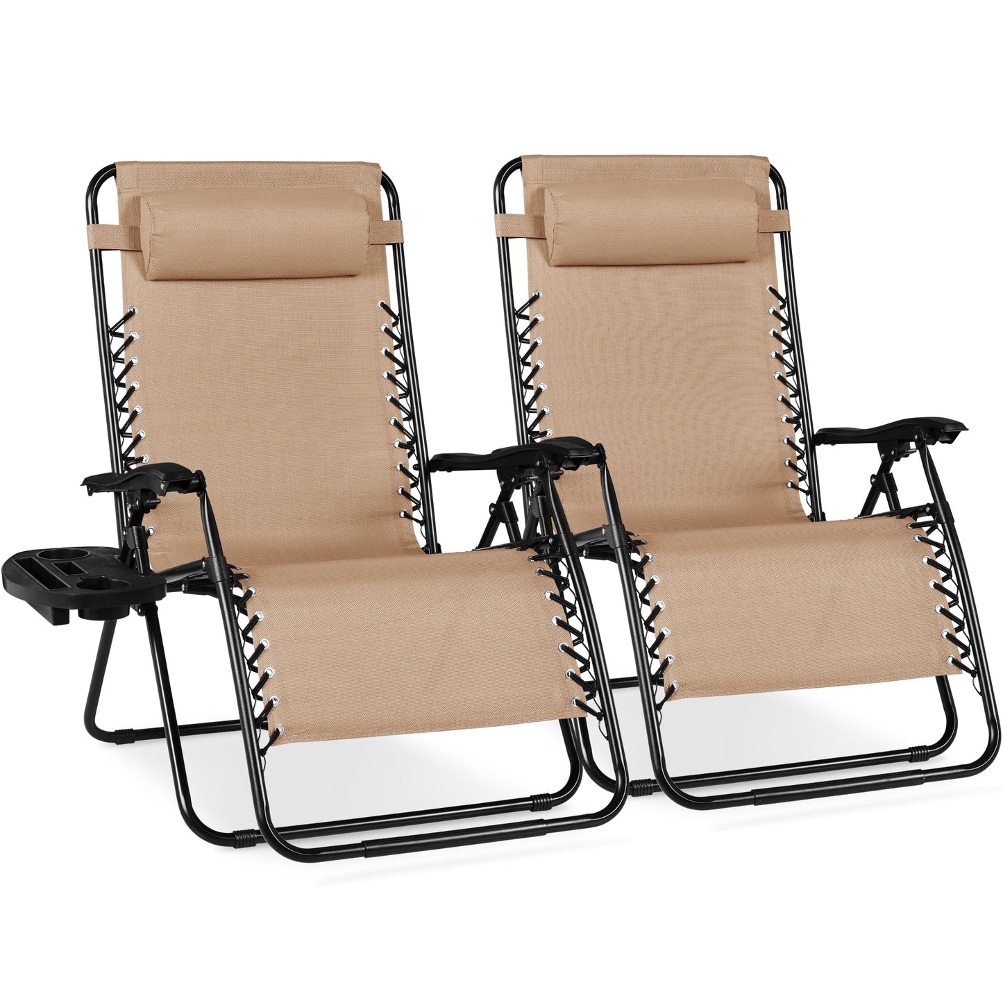 Set of 2 Extra Wide Adjustable Zero Gravity Patio Chair Recliners