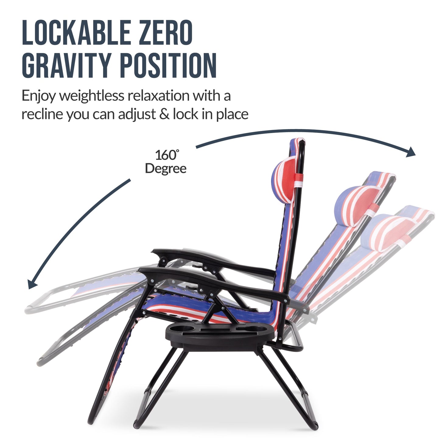 Set of 2 Extra Wide Adjustable Zero Gravity Patio Chair Recliners