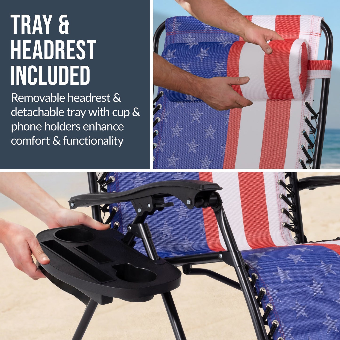 Set of 2 Extra Wide Adjustable Zero Gravity Patio Chair Recliners