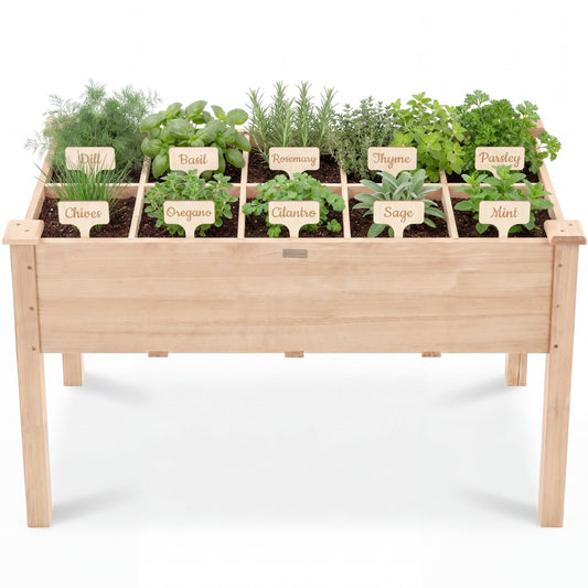 Raised Garden Bed Planter Box with 10 Grid Sections