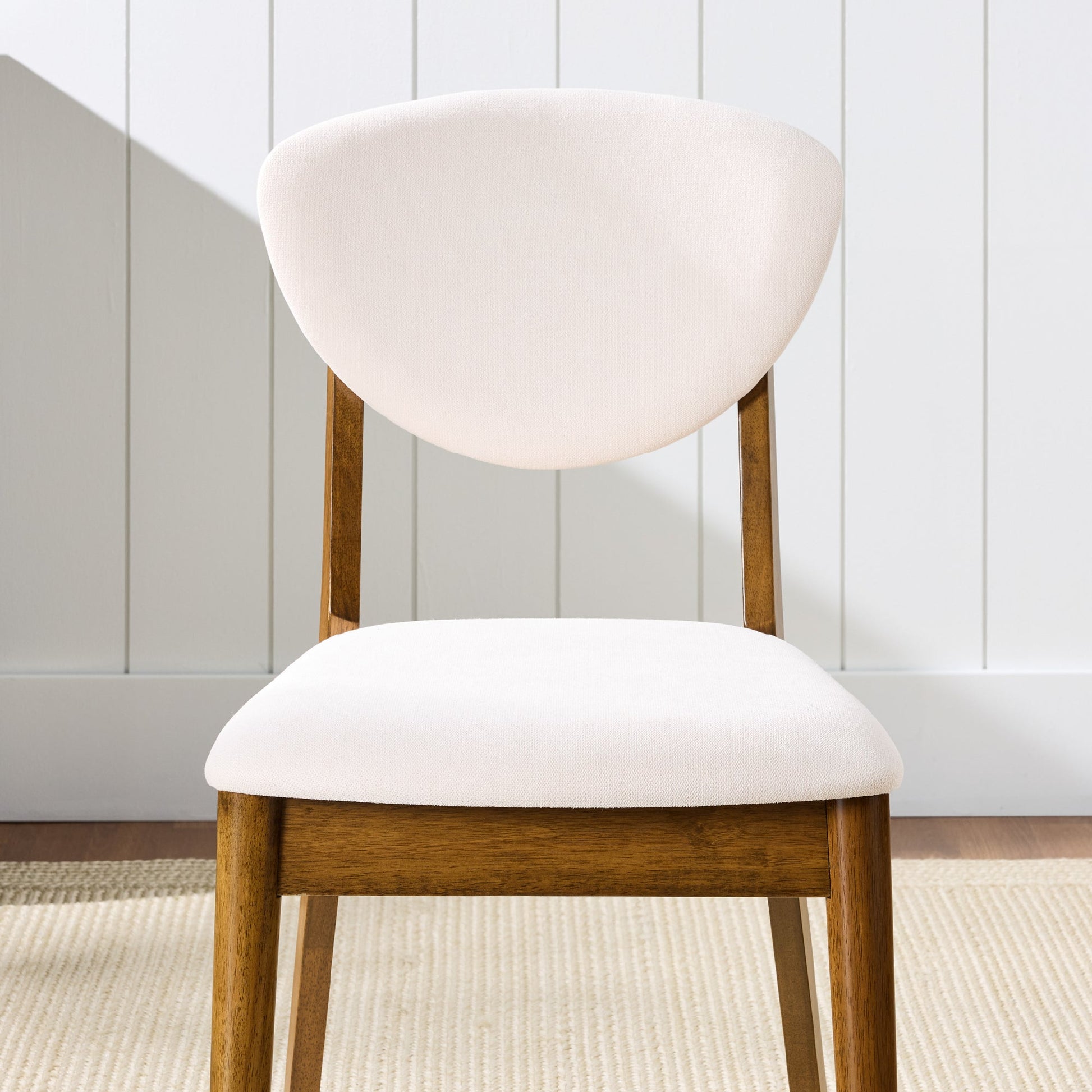 Set of 4 Wooden Dining Chairs, Wood Modern Farmhouse Upholstered Chairs