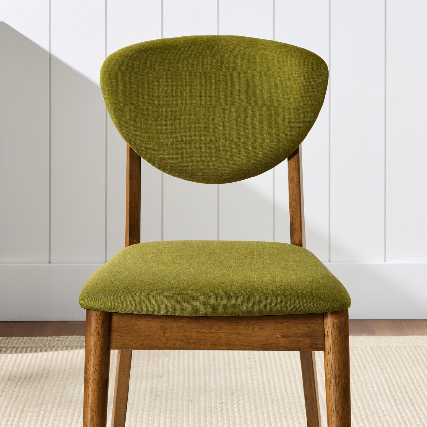 Set of 4 Wooden Dining Chairs, Wood Modern Farmhouse Upholstered Chairs