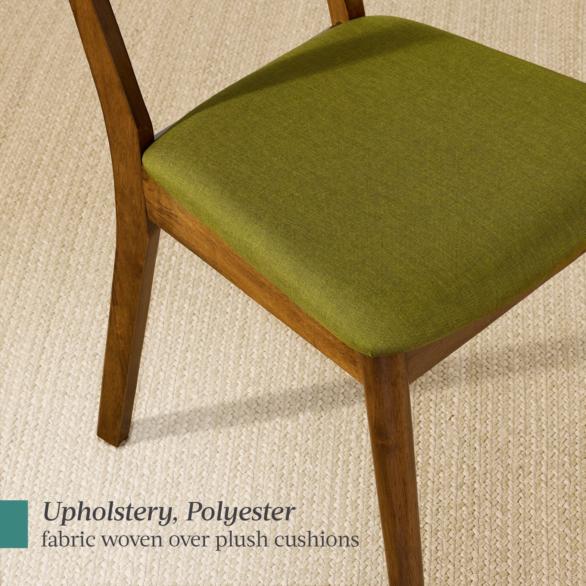 Set of 4 Wooden Dining Chairs, Wood Modern Farmhouse Upholstered Chairs