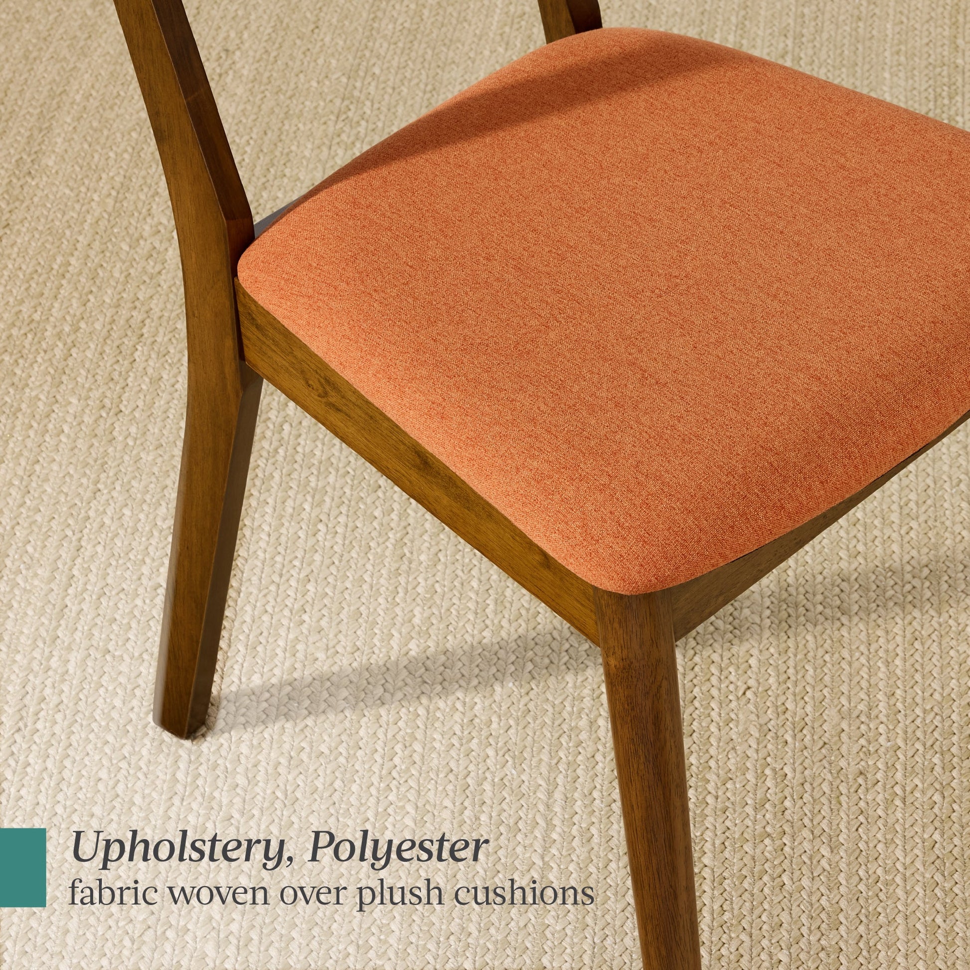 Set of 4 Wooden Dining Chairs, Wood Modern Farmhouse Upholstered Chairs
