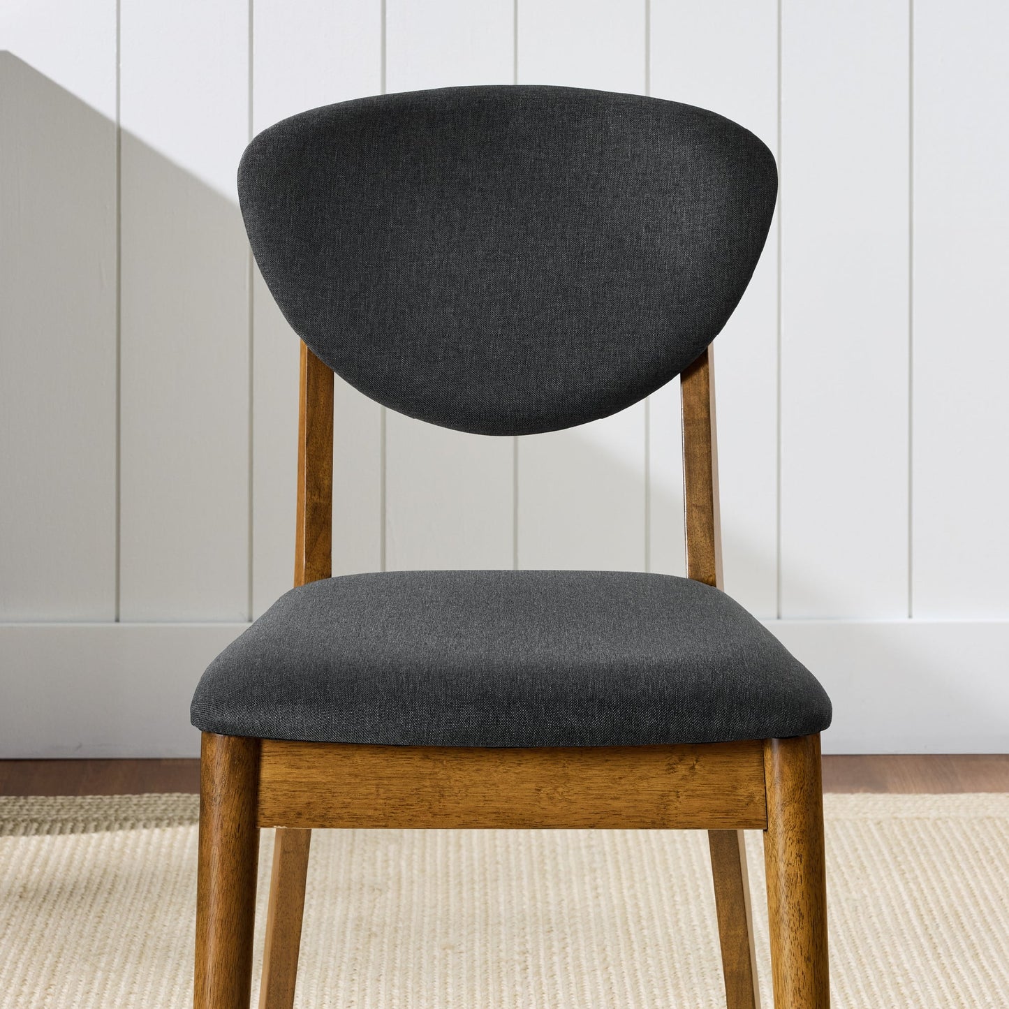 Set of 4 Wooden Dining Chairs, Wood Modern Farmhouse Upholstered Chairs