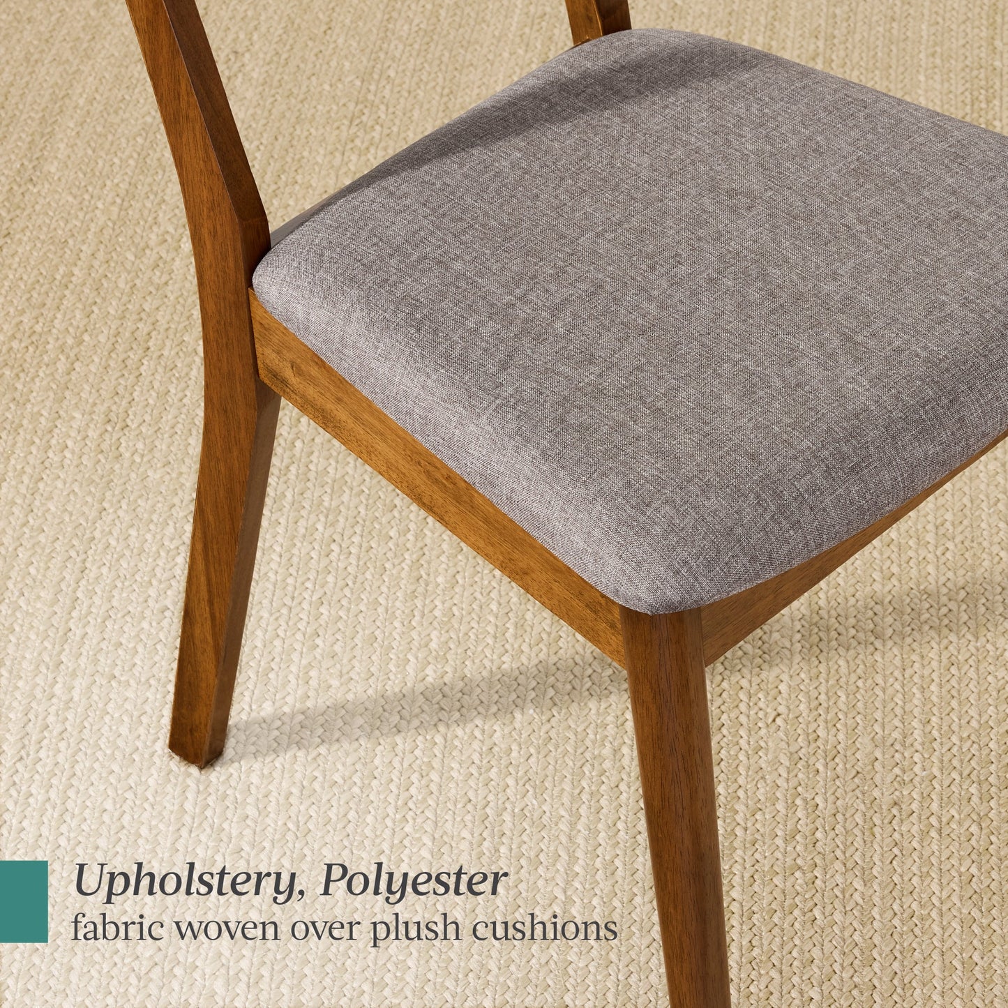 Set of 4 Wooden Dining Chairs, Wood Modern Farmhouse Upholstered Chairs
