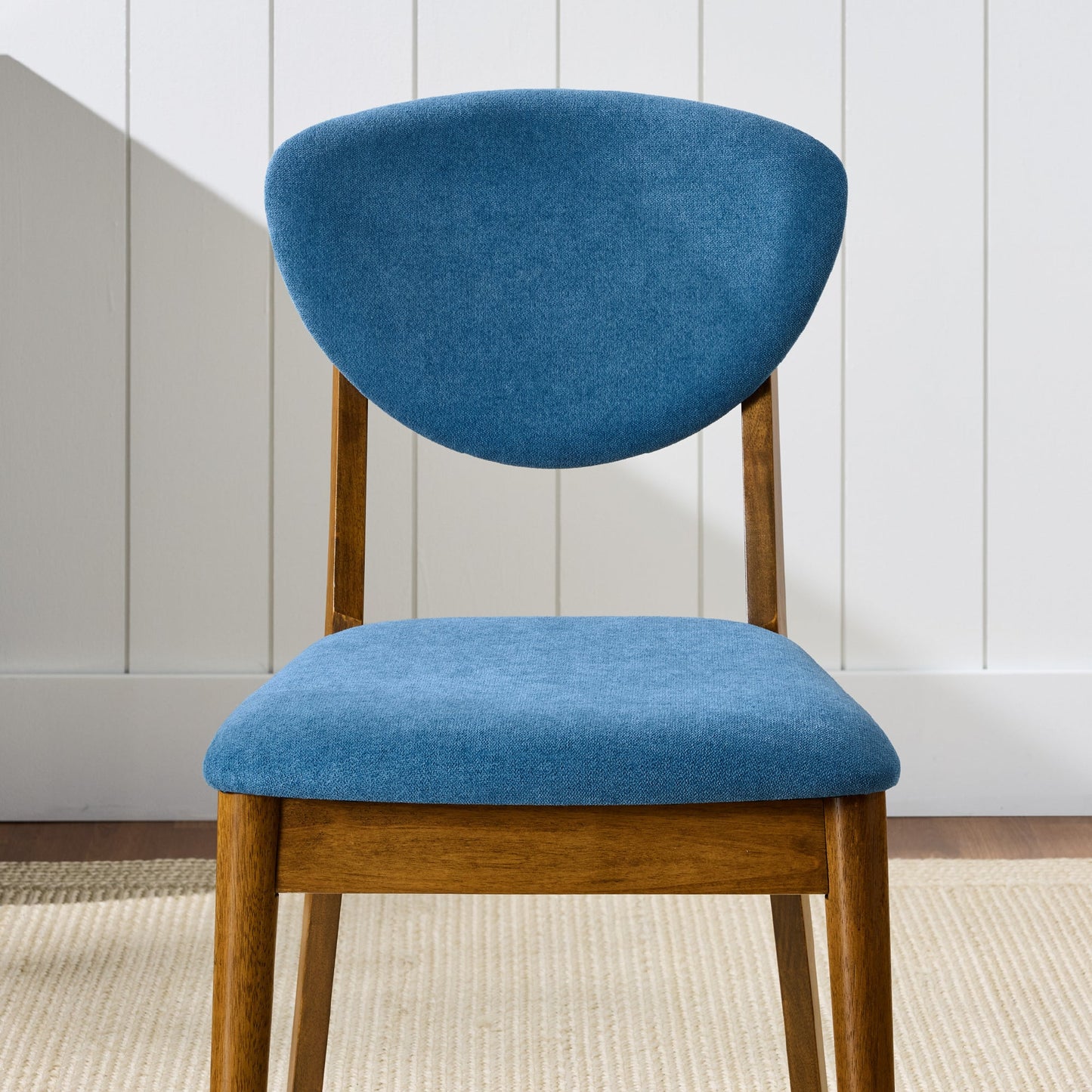 Set of 4 Wooden Dining Chairs, Wood Modern Farmhouse Upholstered Chairs