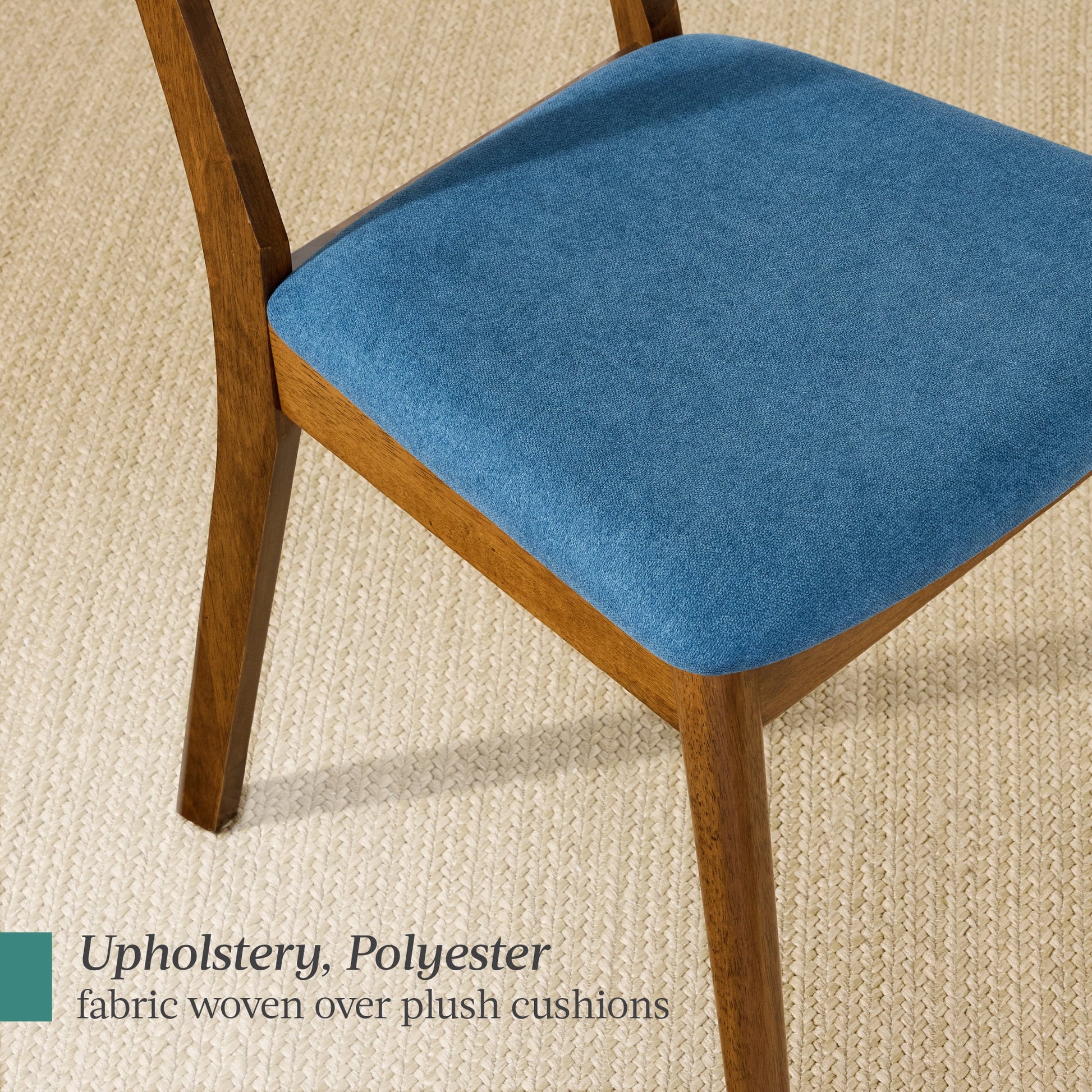 Set of 4 Wooden Dining Chairs, Wood Modern Farmhouse Upholstered Chairs